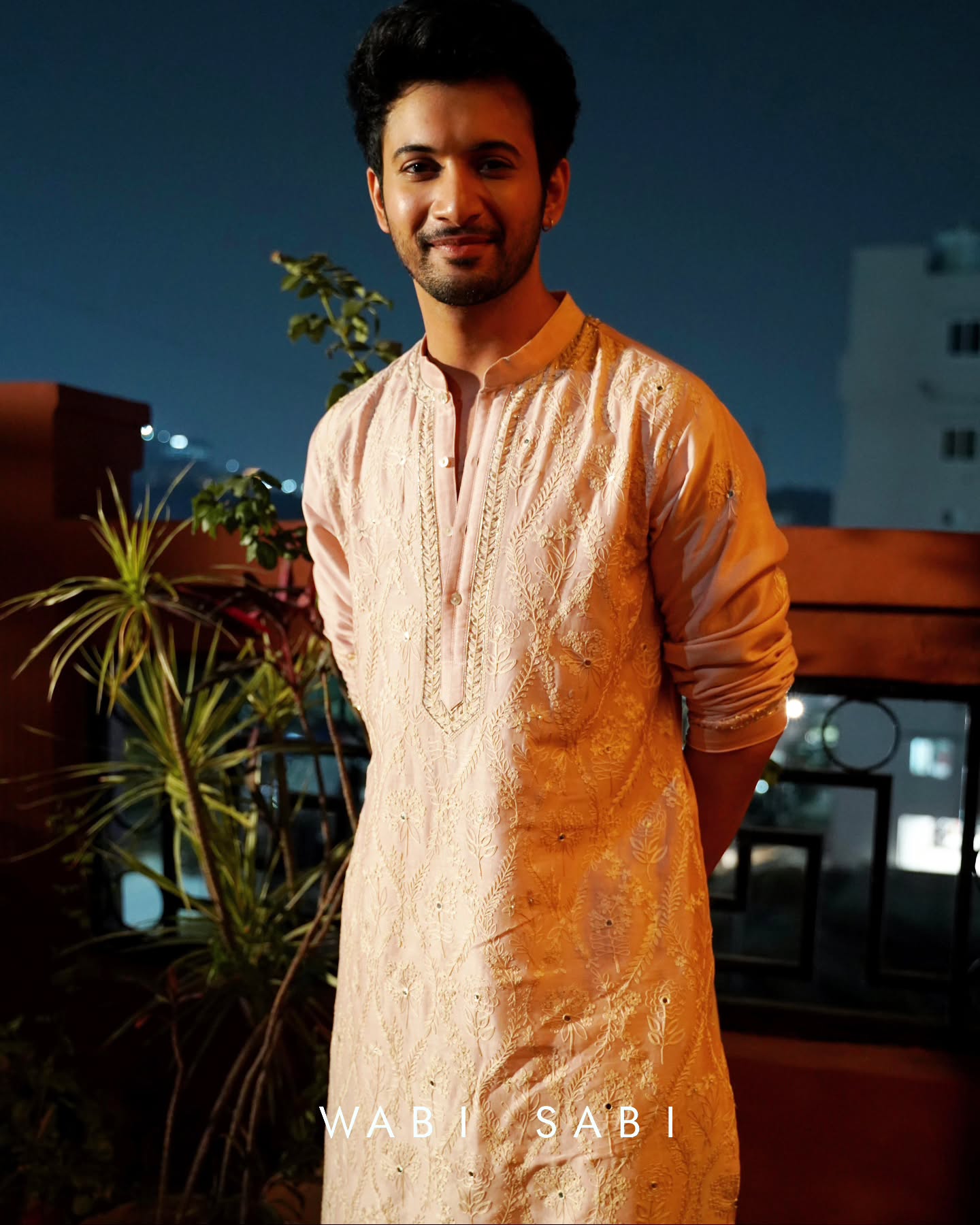 Rohit Saraf In Pale Pink Chanderi Handloom Kurta