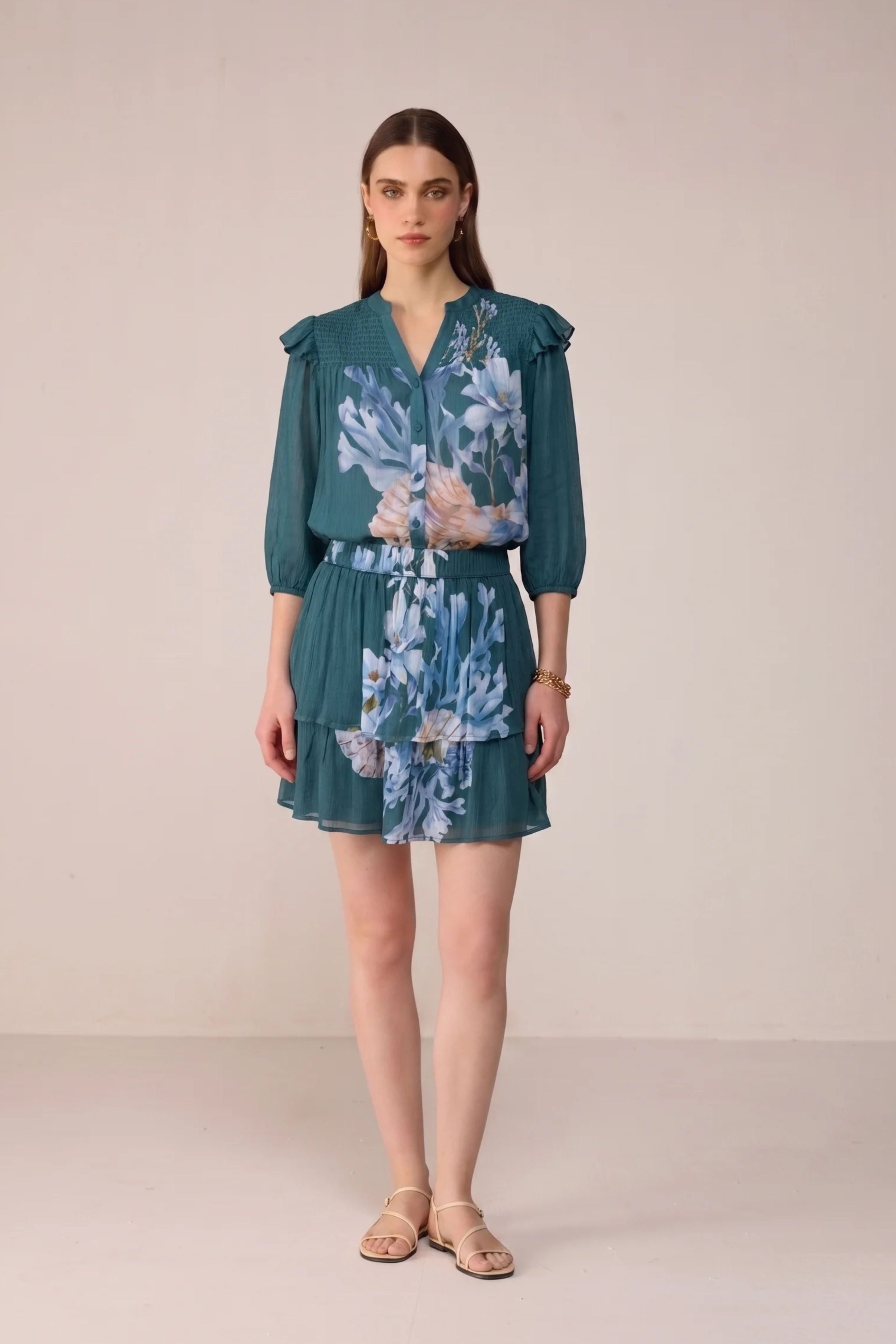 Midnight Coral Camille Blouse