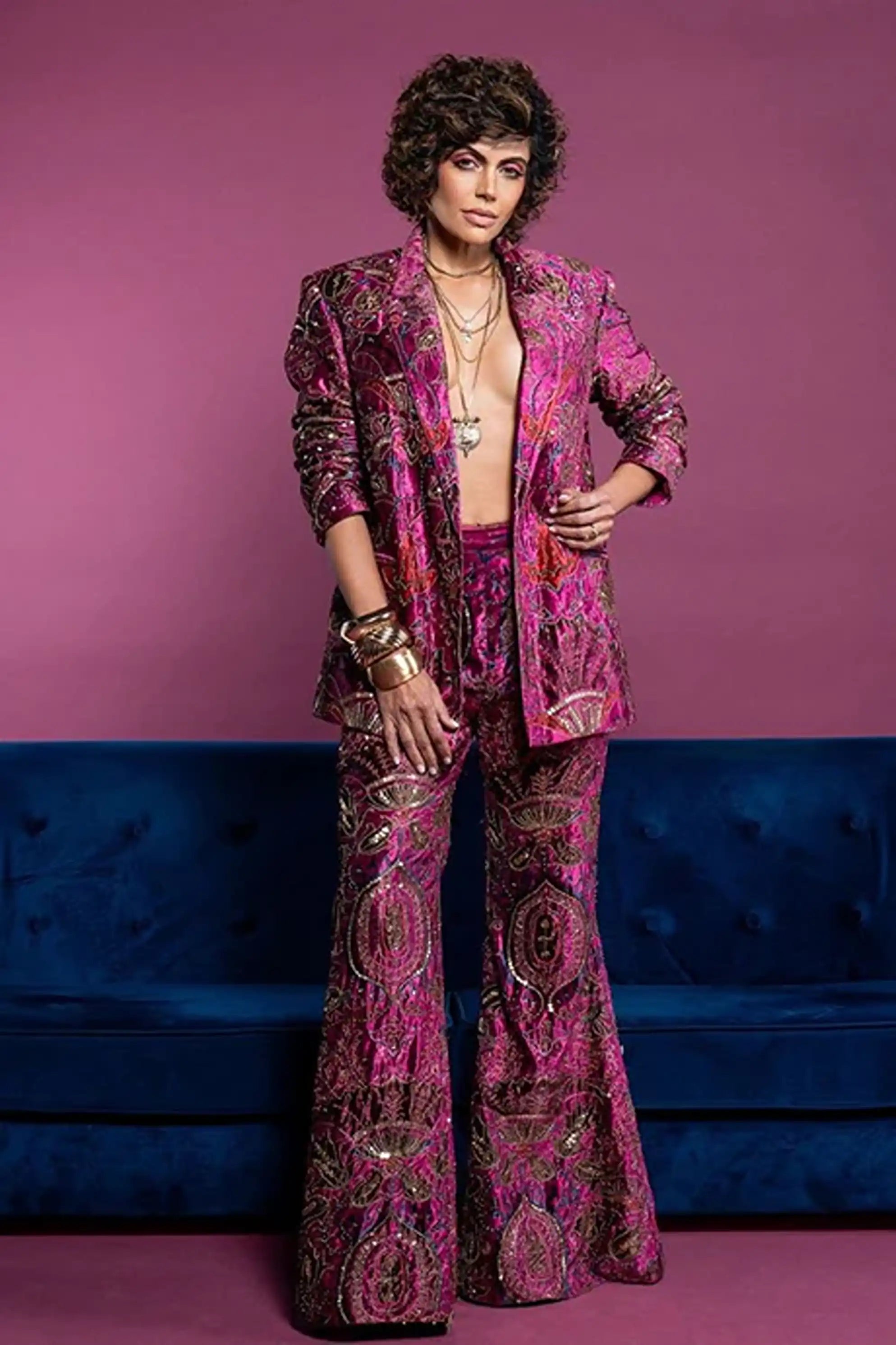 Mandira Bedi In Ramona Jacket & Pants Set