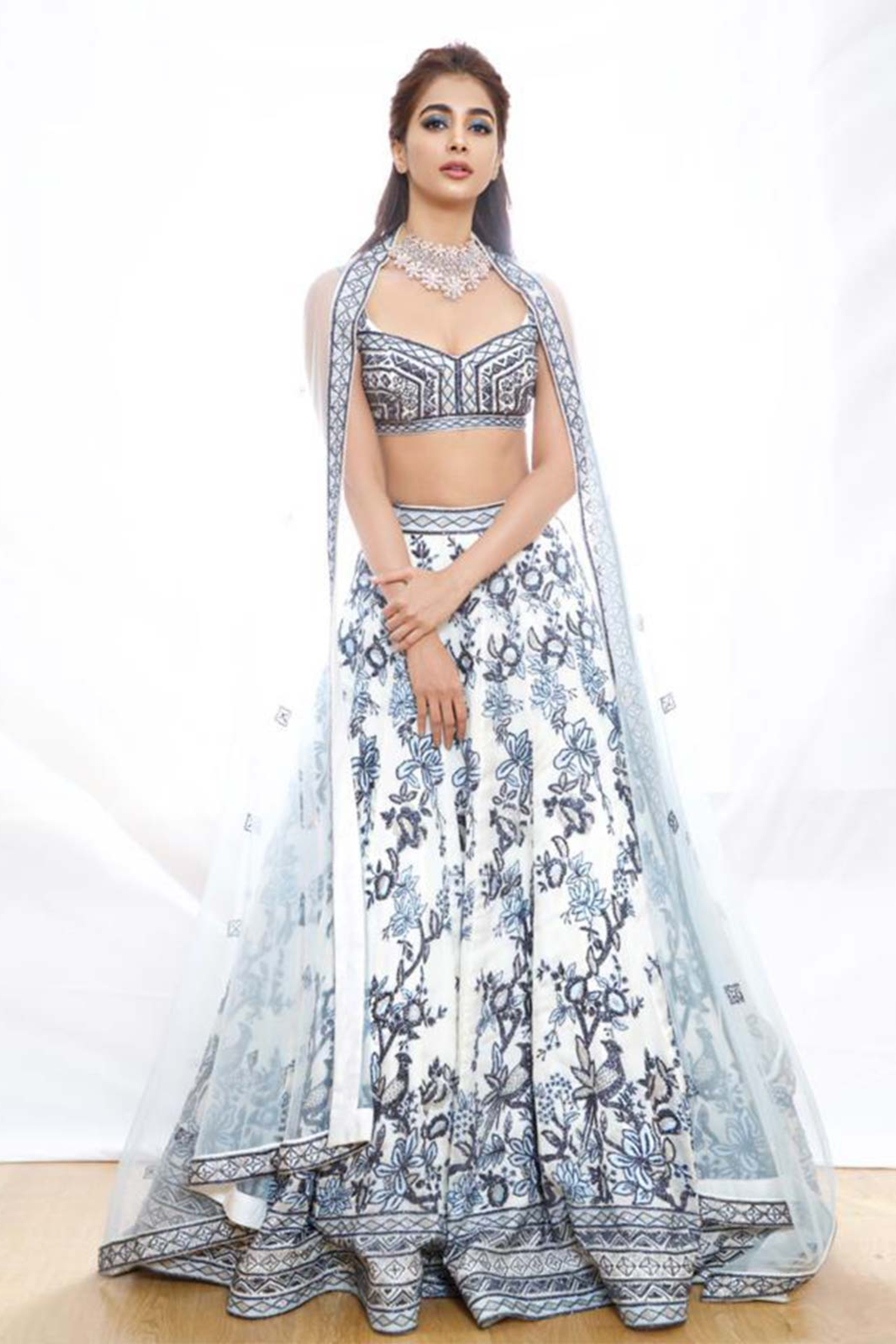 Pooja Hegde In Pearl white lehenga set