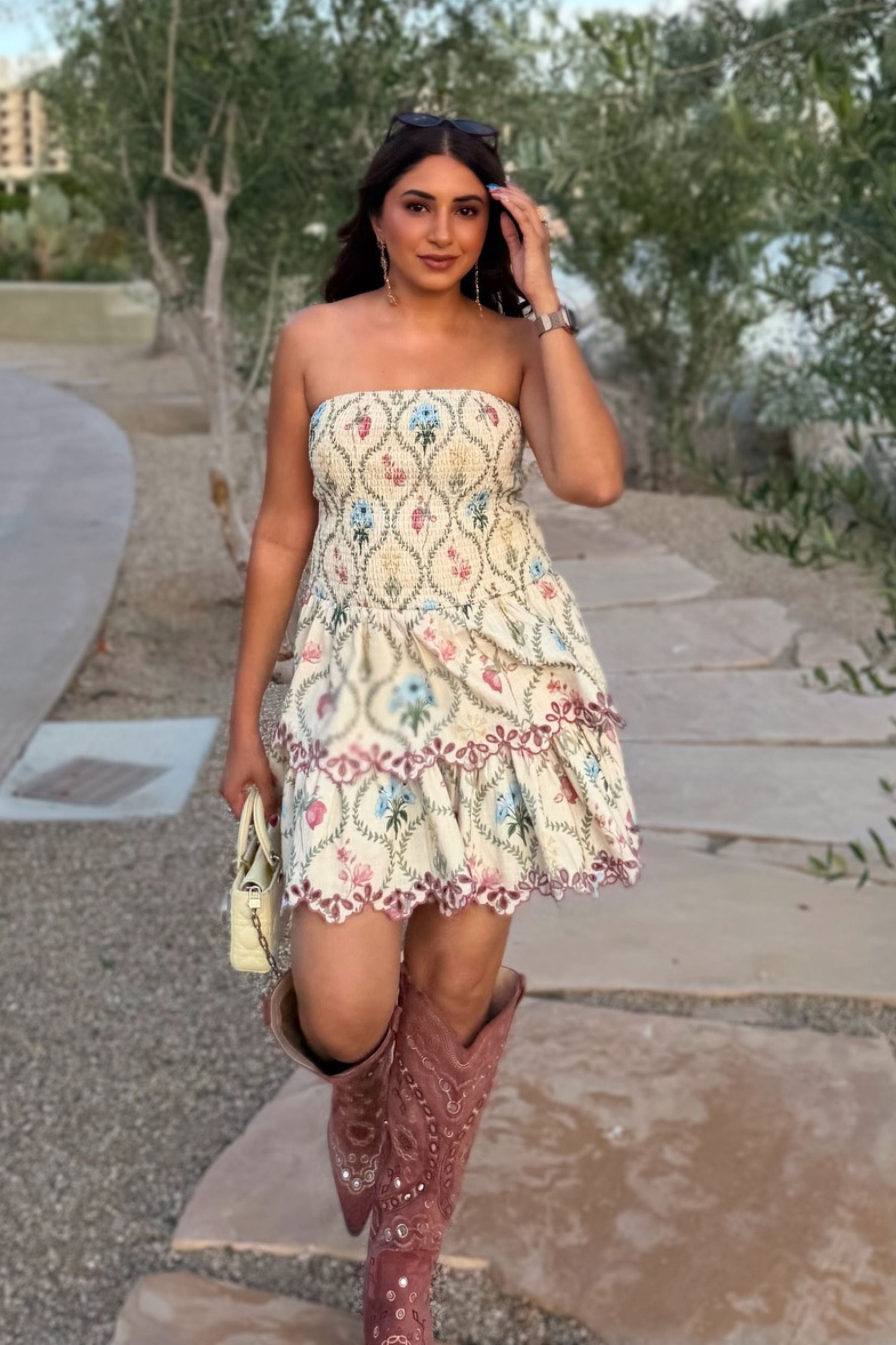 Aashna Shroff in Apricot Mini Dress