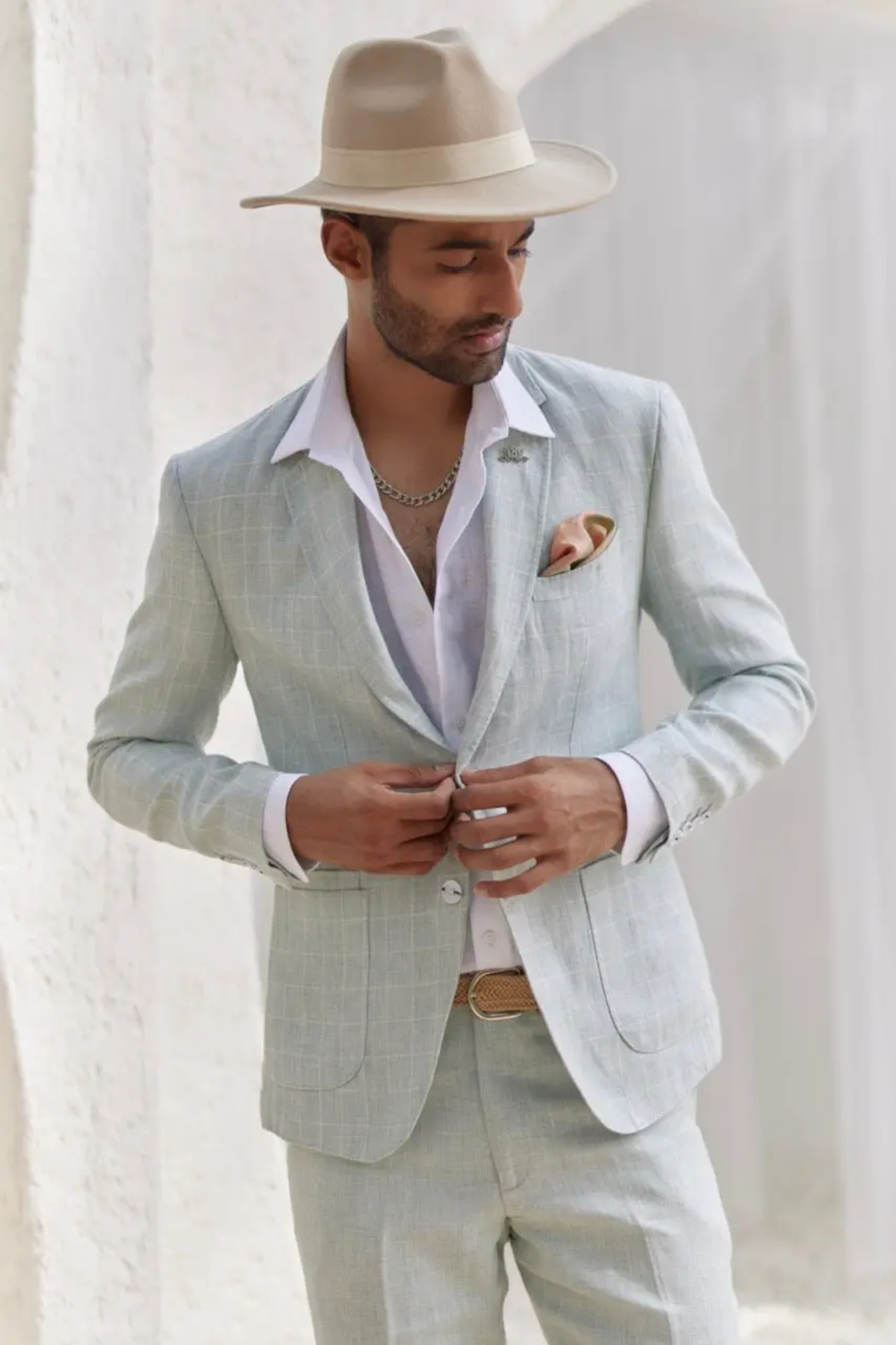 Rajkummar Rao in Green Windowpane Check Blazer Set
