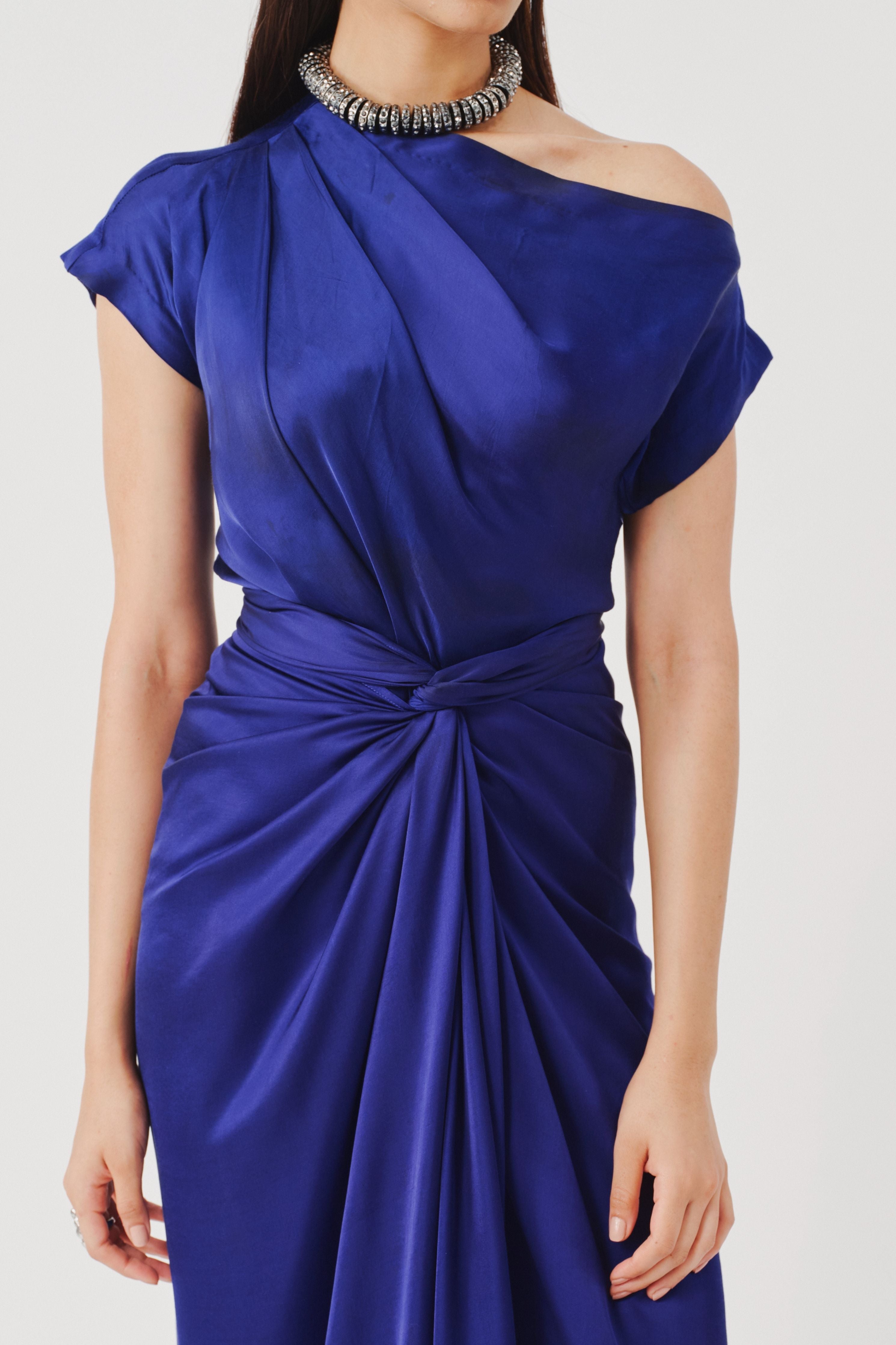 Honey Multiway Draped Skirt in Blue