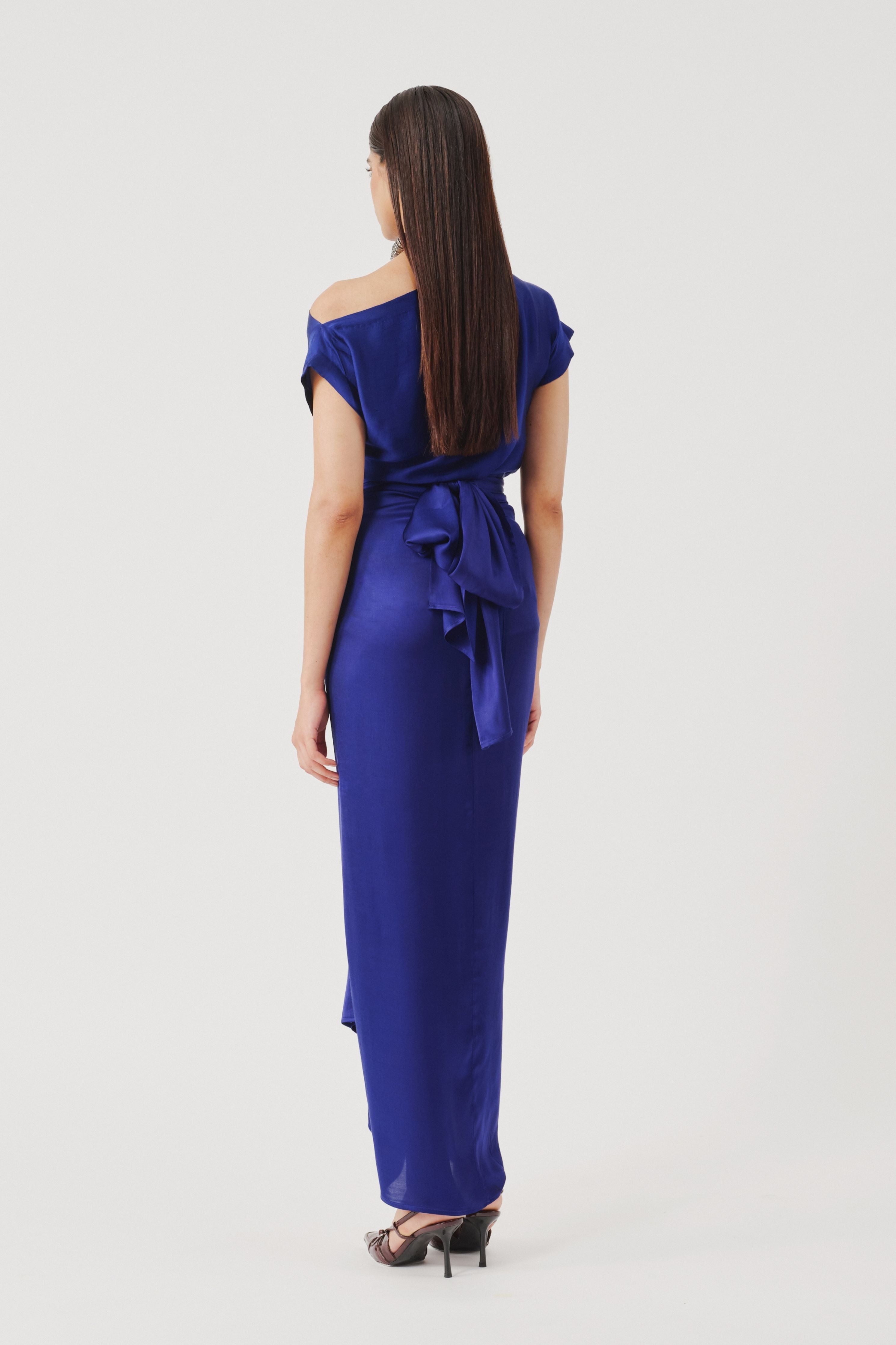 Honey Multiway Draped Skirt in Blue