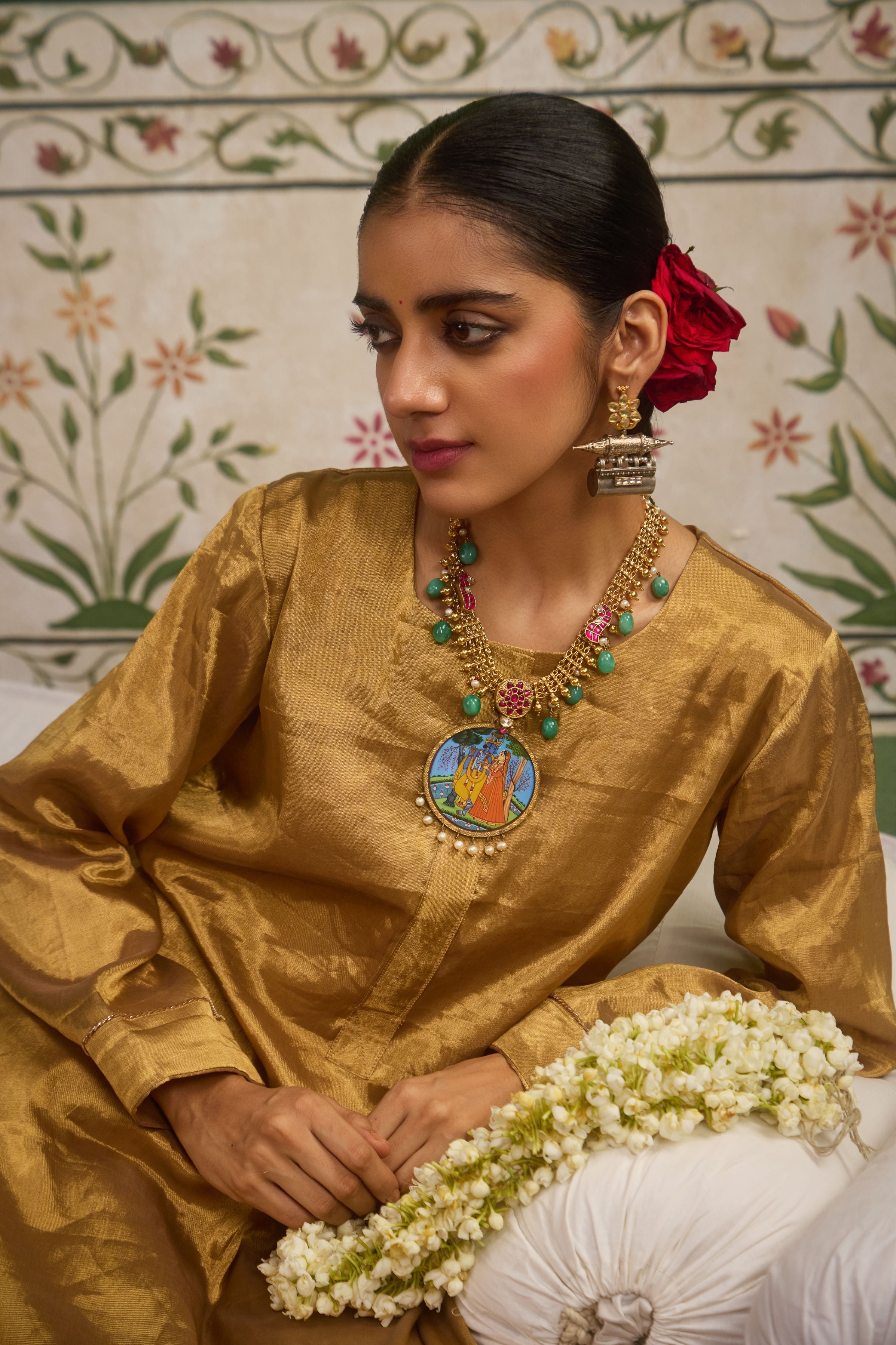 Inayat 2.0 Gold Tissue Kurta Set