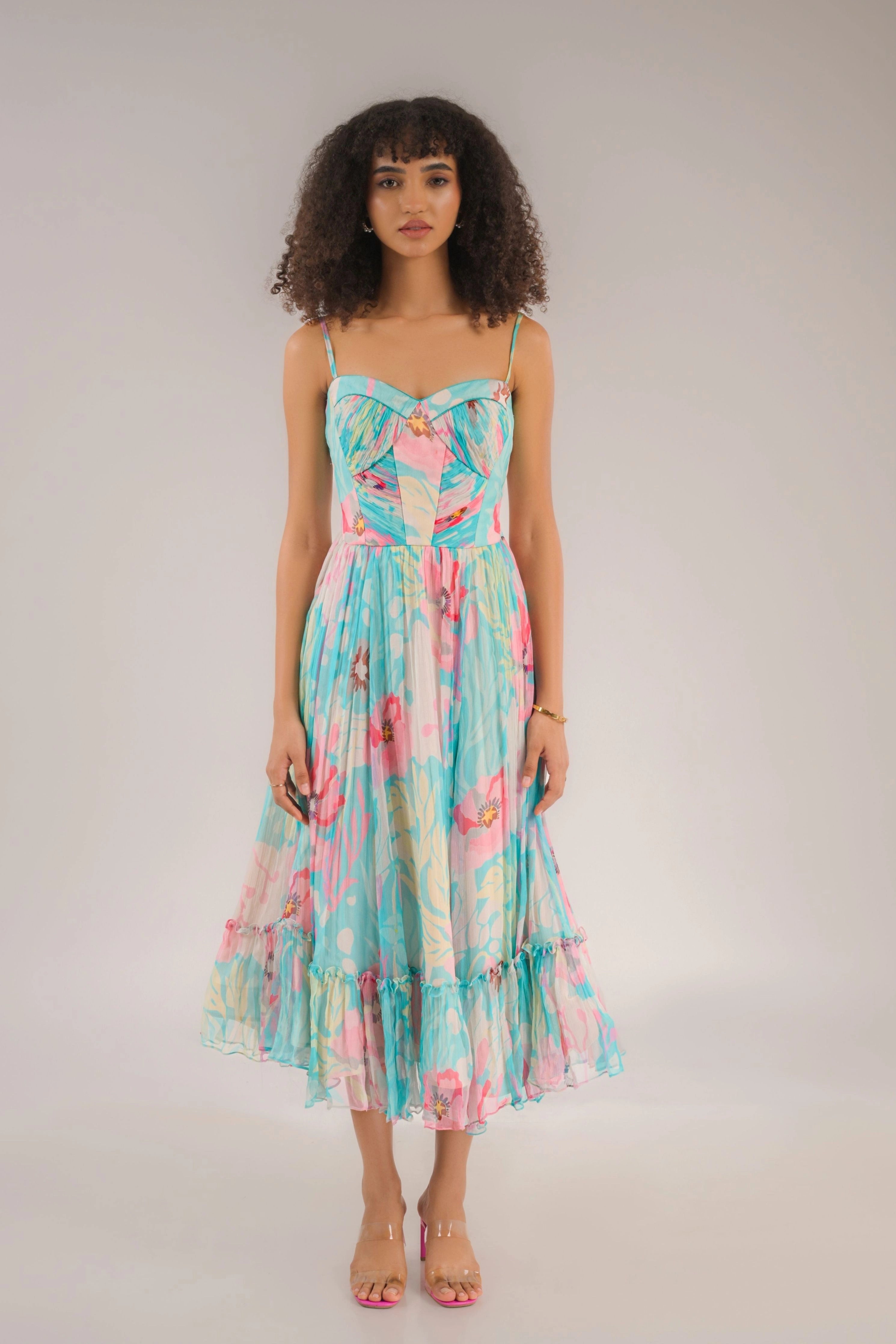 Dahlia Blue Floral Dress