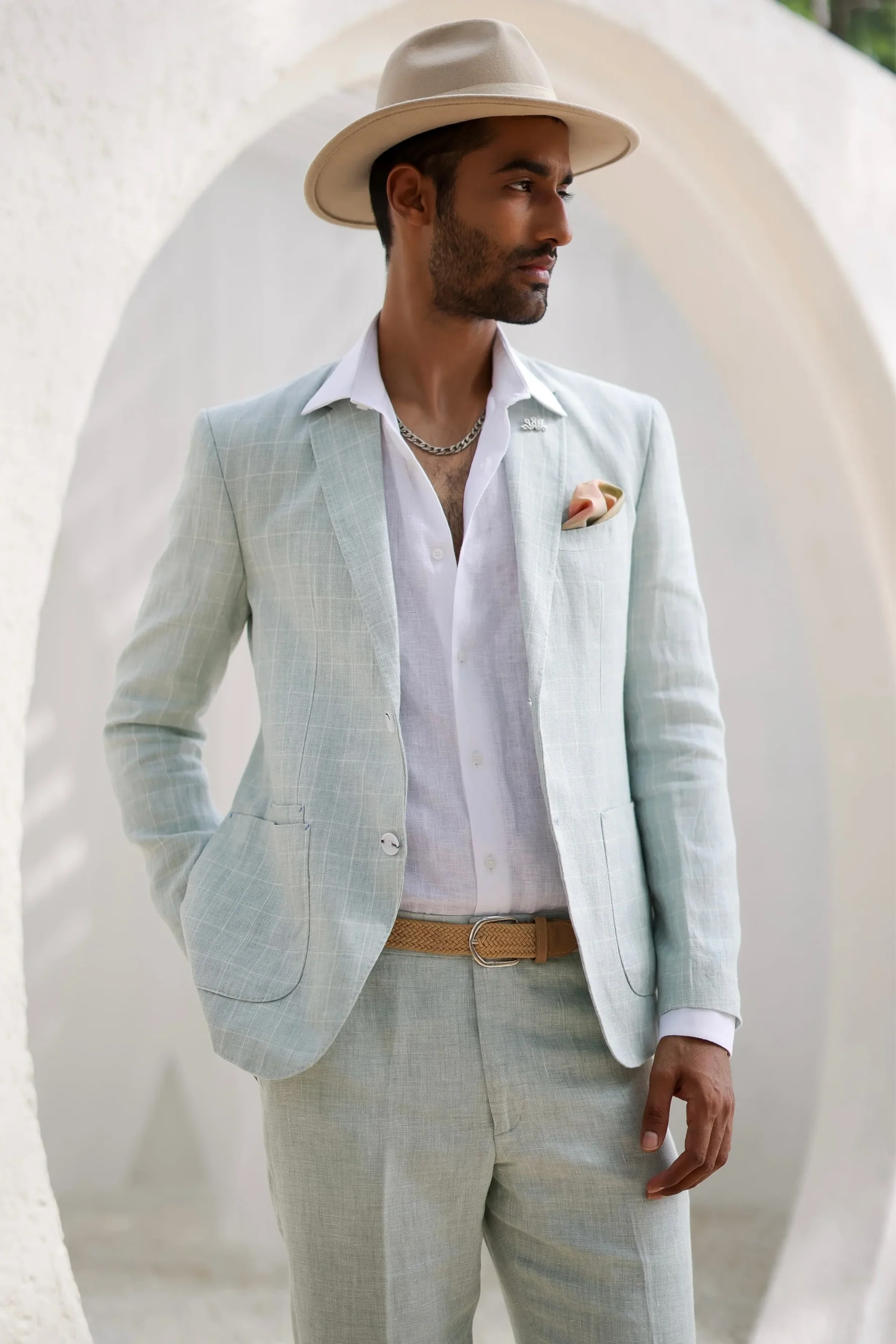 Rajkummar Rao in Green Windowpane Check Blazer Set