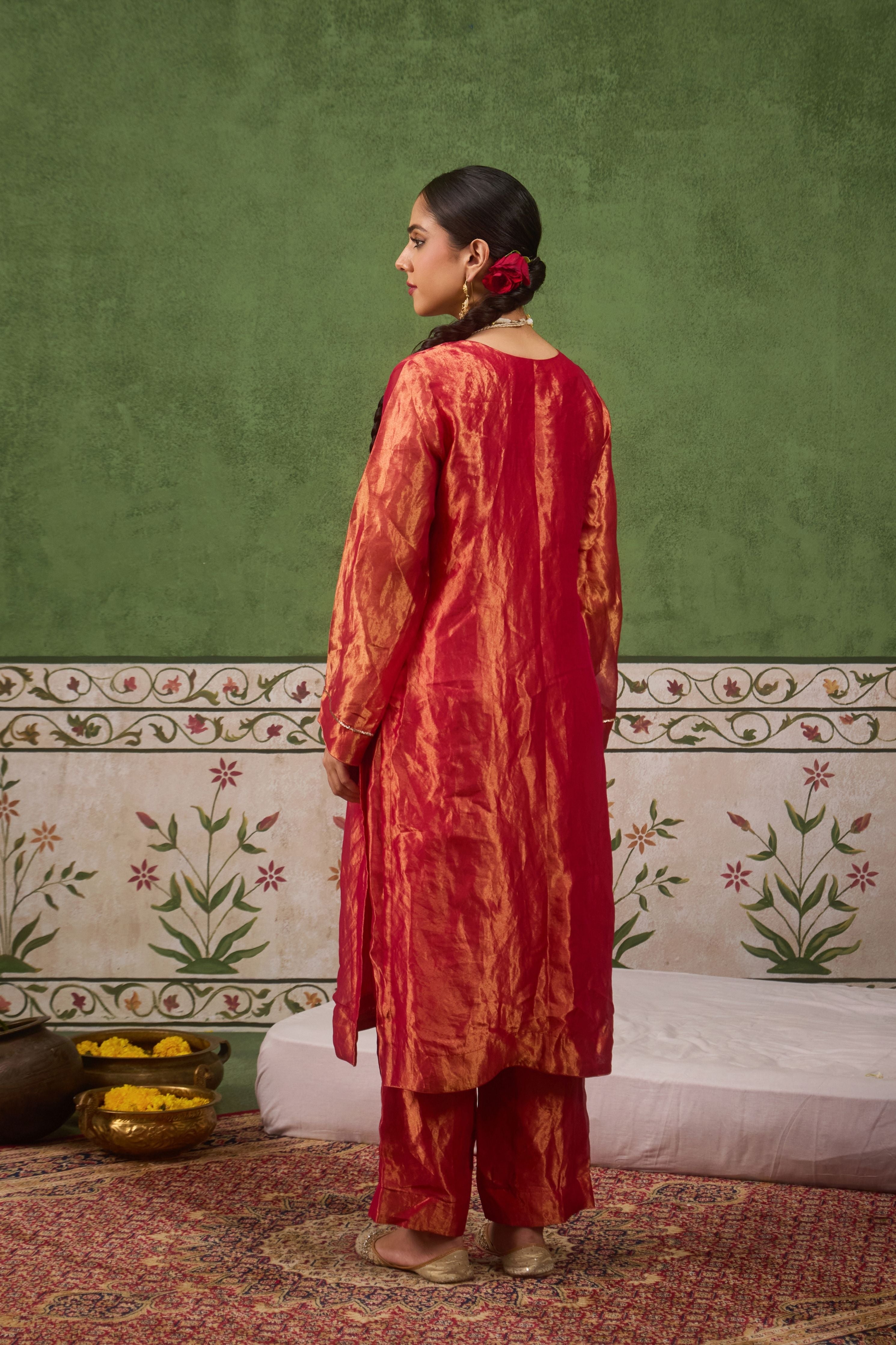 Inayat 2.0 Pink Tissue Kurta Set