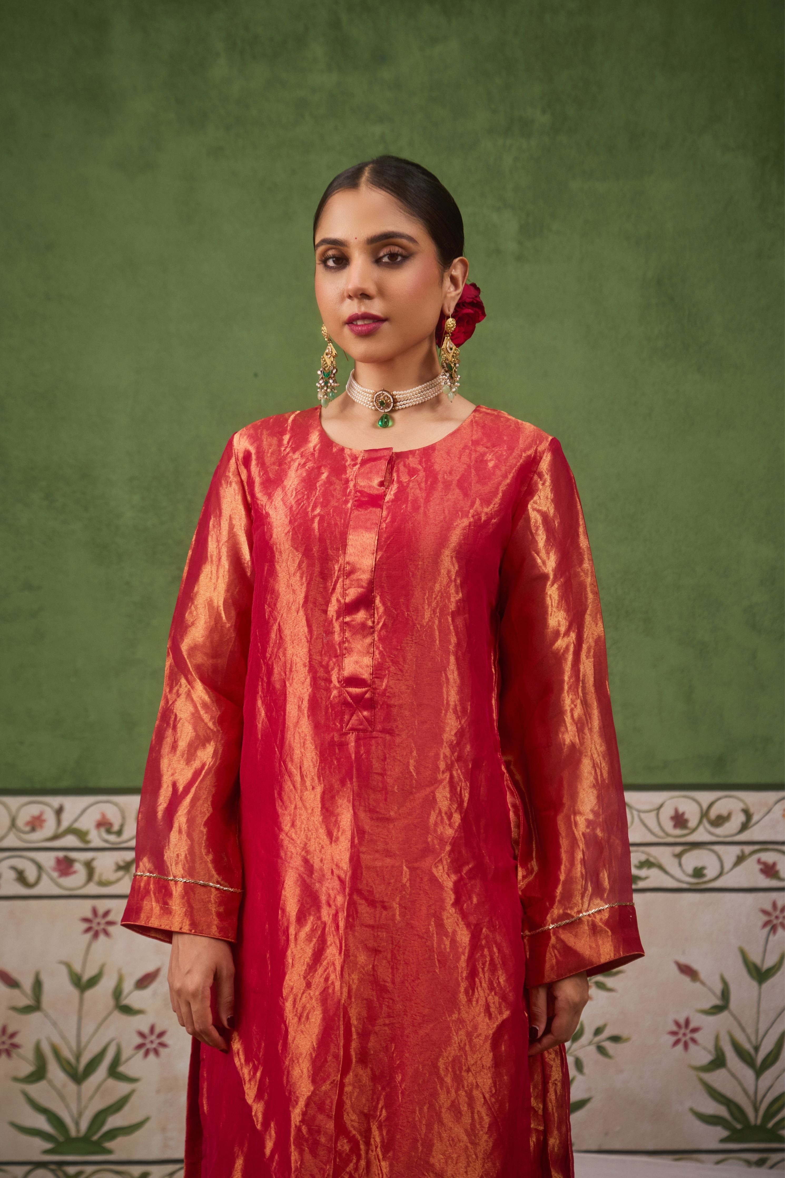 Inayat 2.0 Pink Tissue Kurta Set