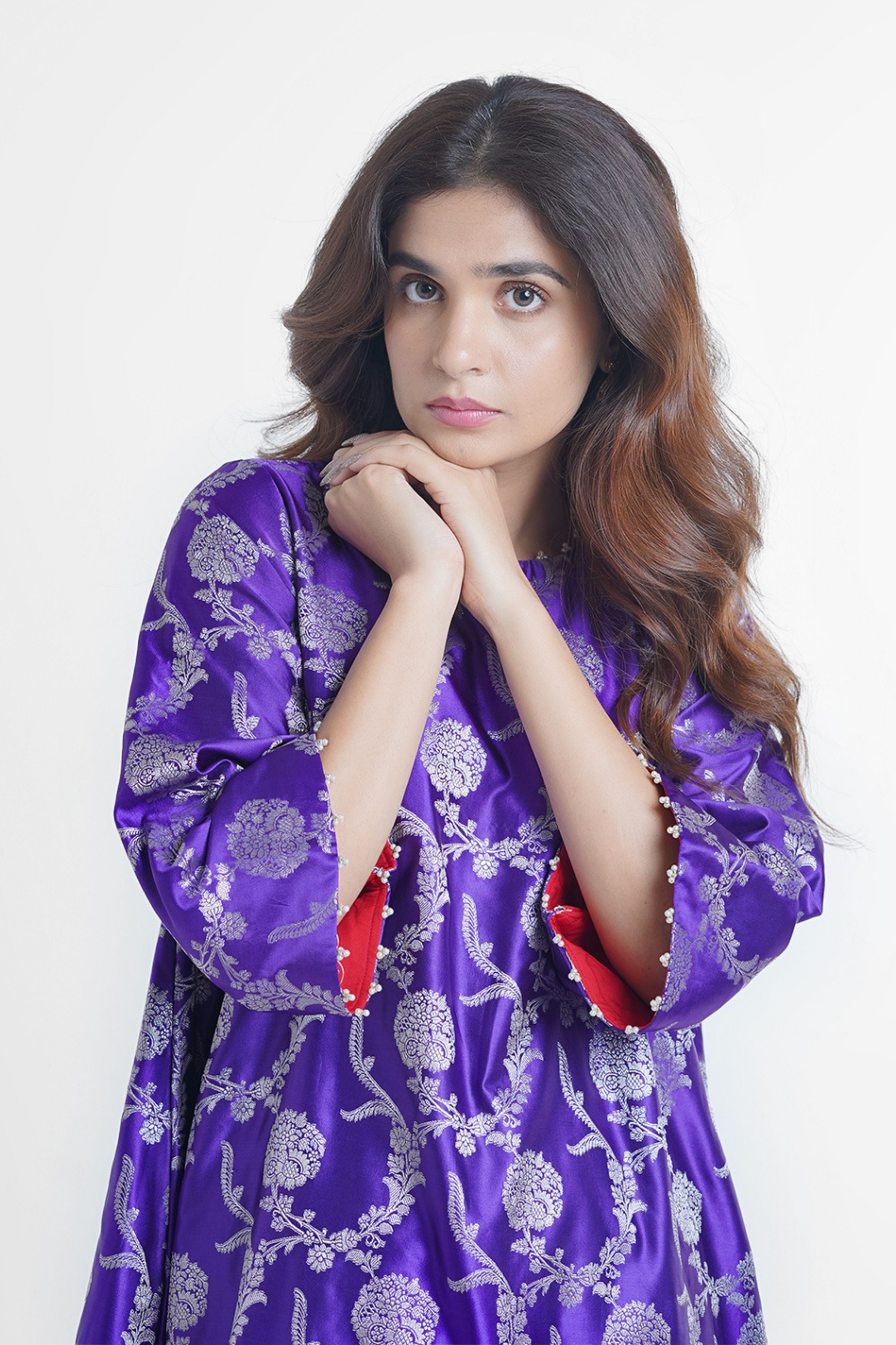 Sunheri Kurta Set In Purple