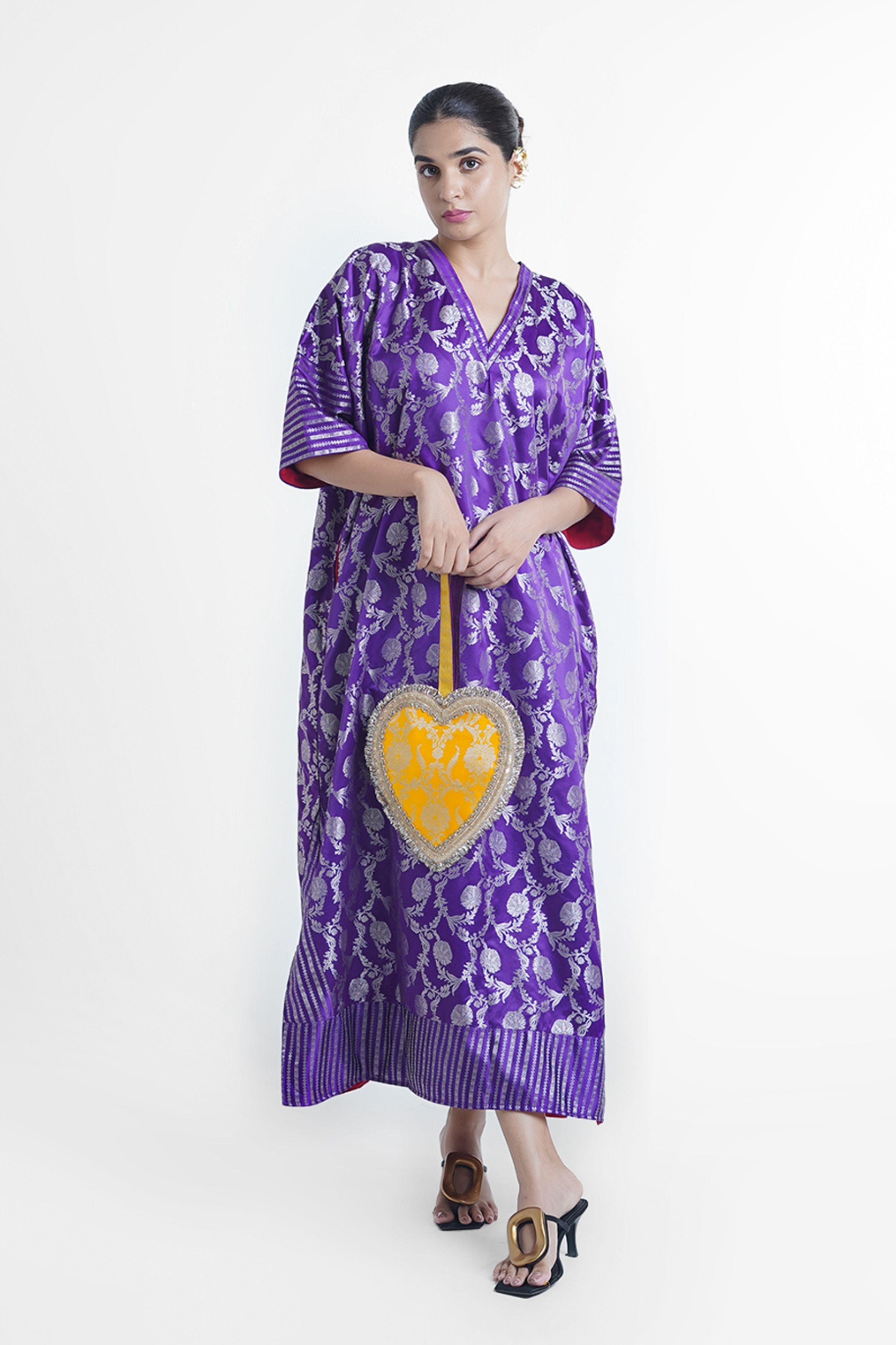 Varga Kaftan Dress In Purple