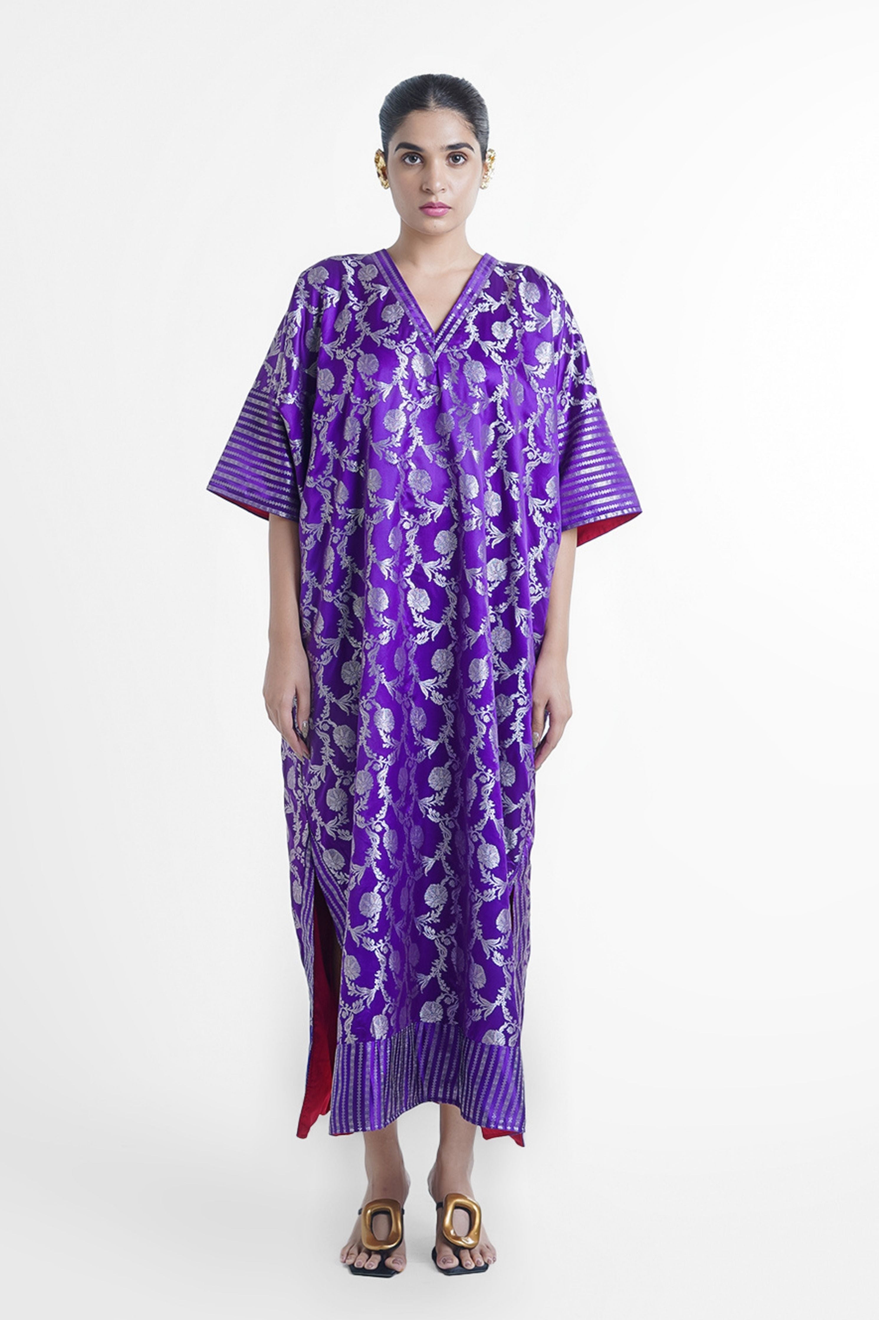 Varga Kaftan Dress In Purple