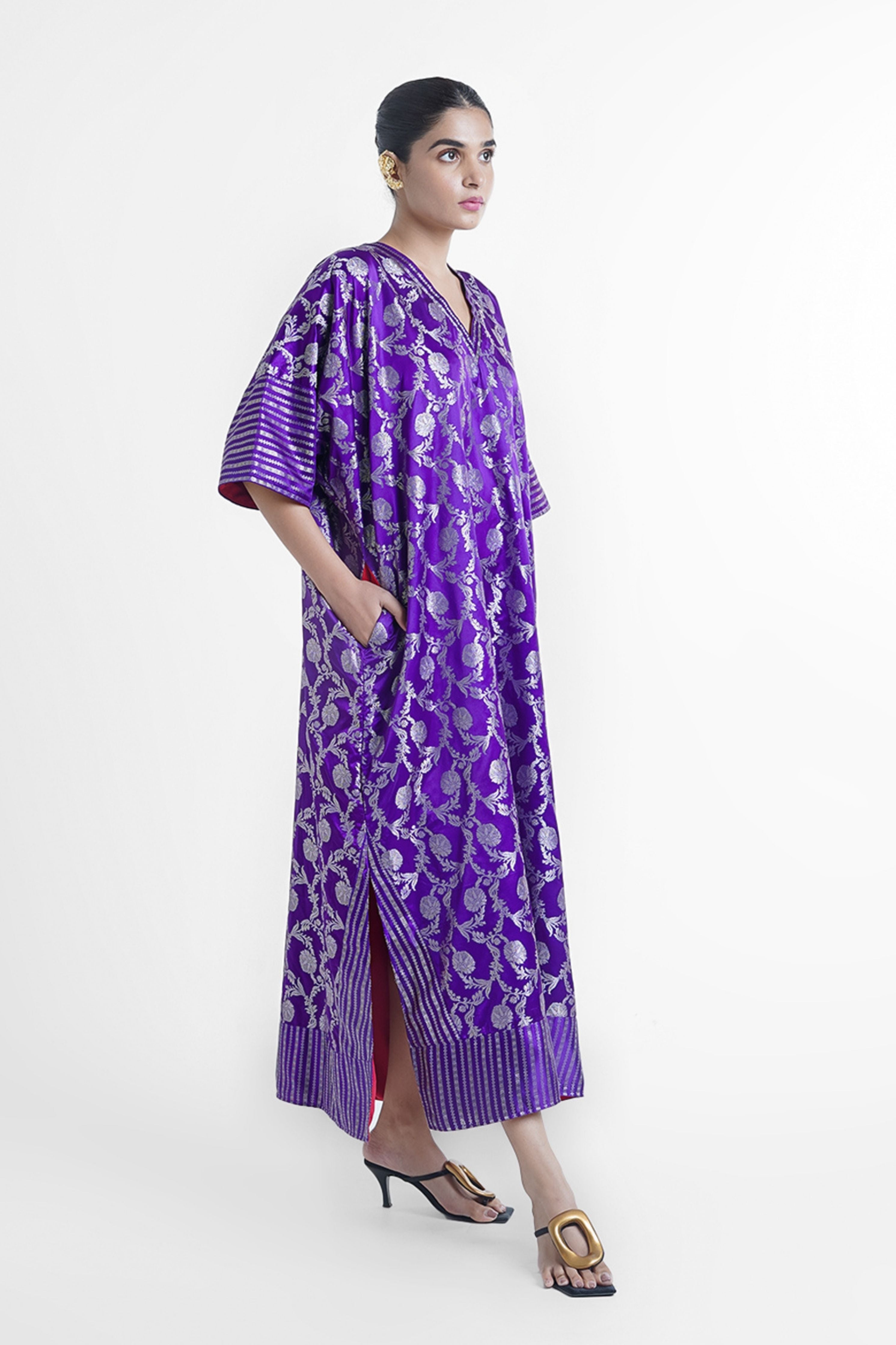 Varga Kaftan Dress In Purple
