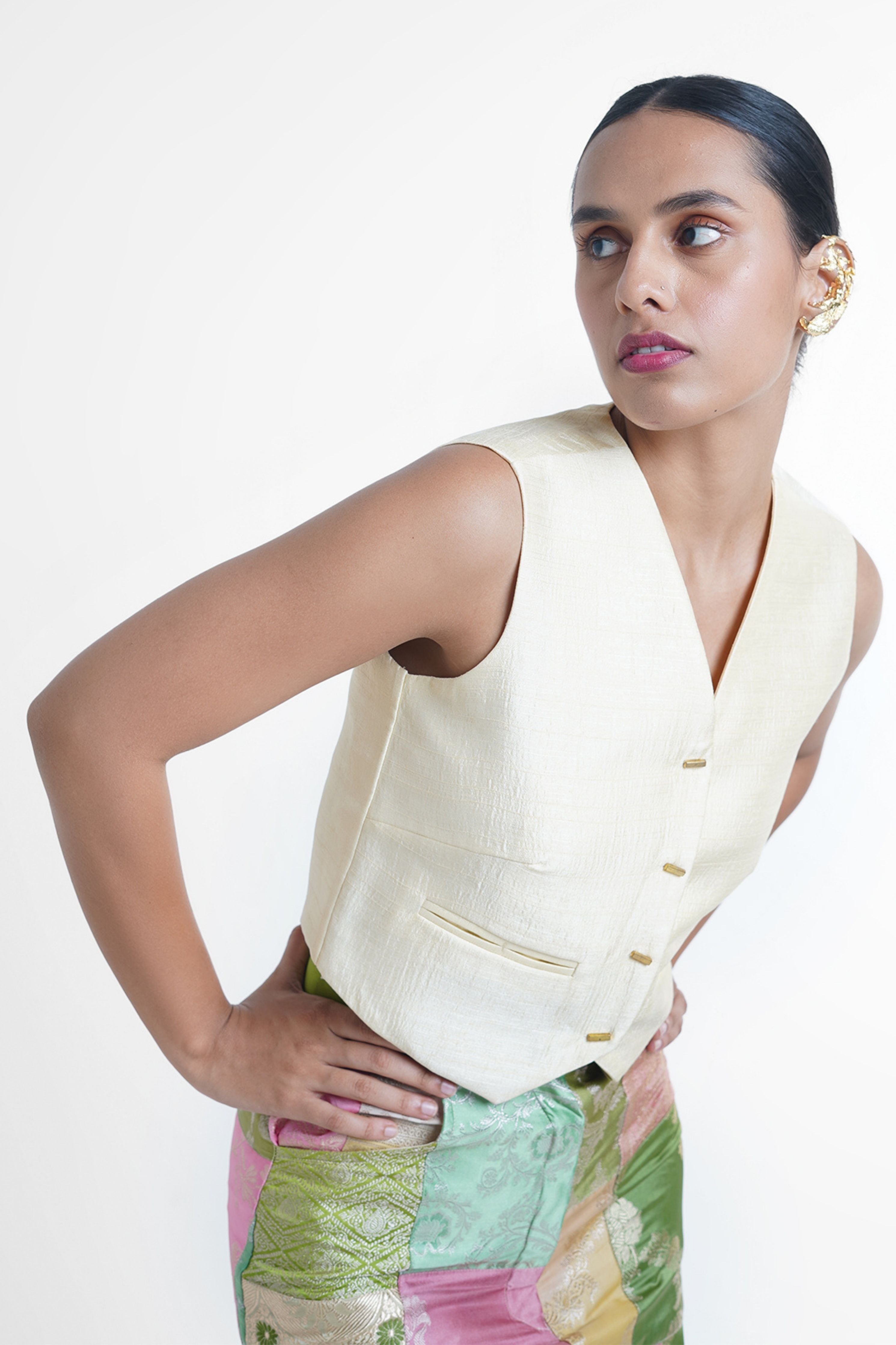 Cheri Upcycled Silk Pencil Skirt