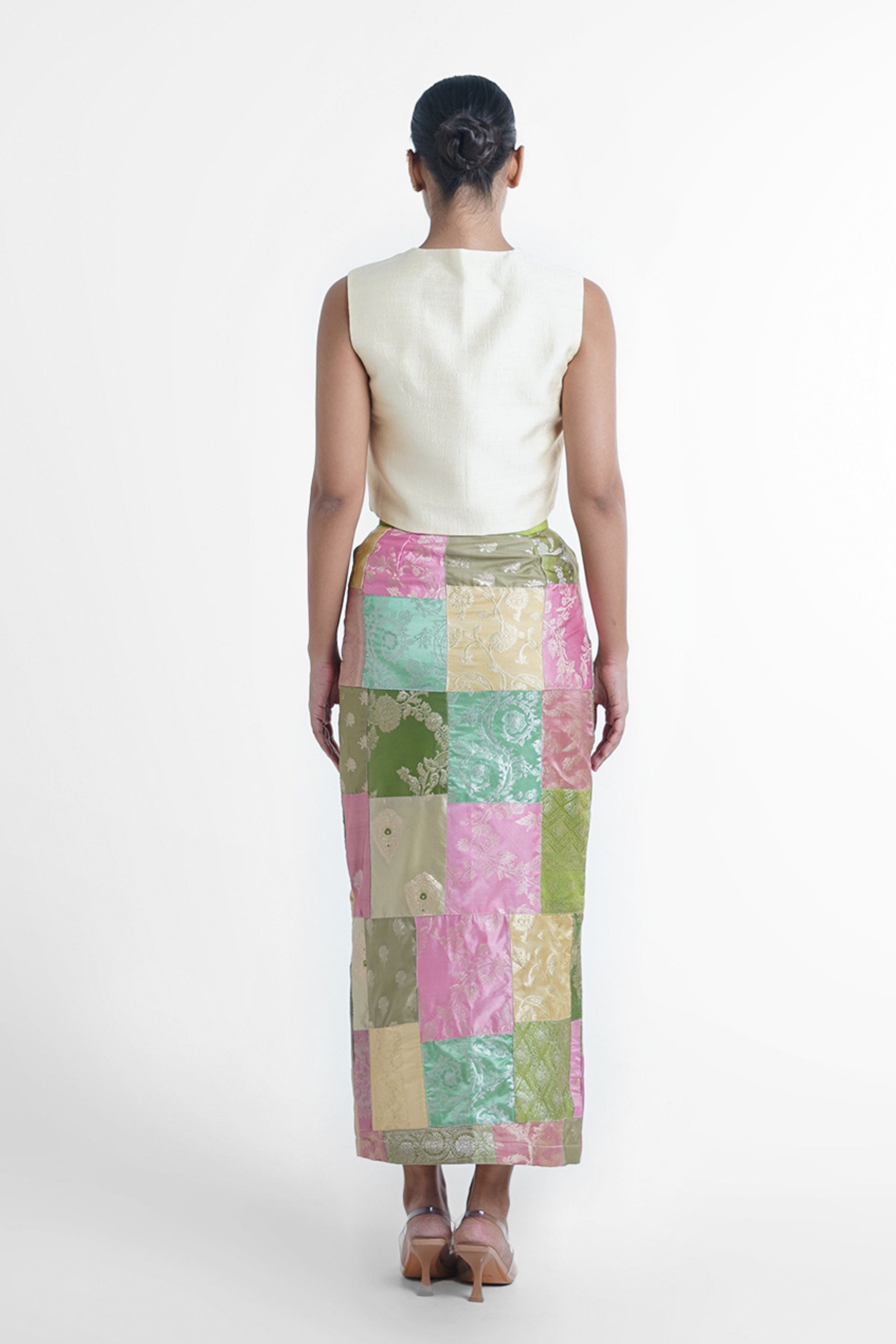 Cheri Upcycled Silk Pencil Skirt