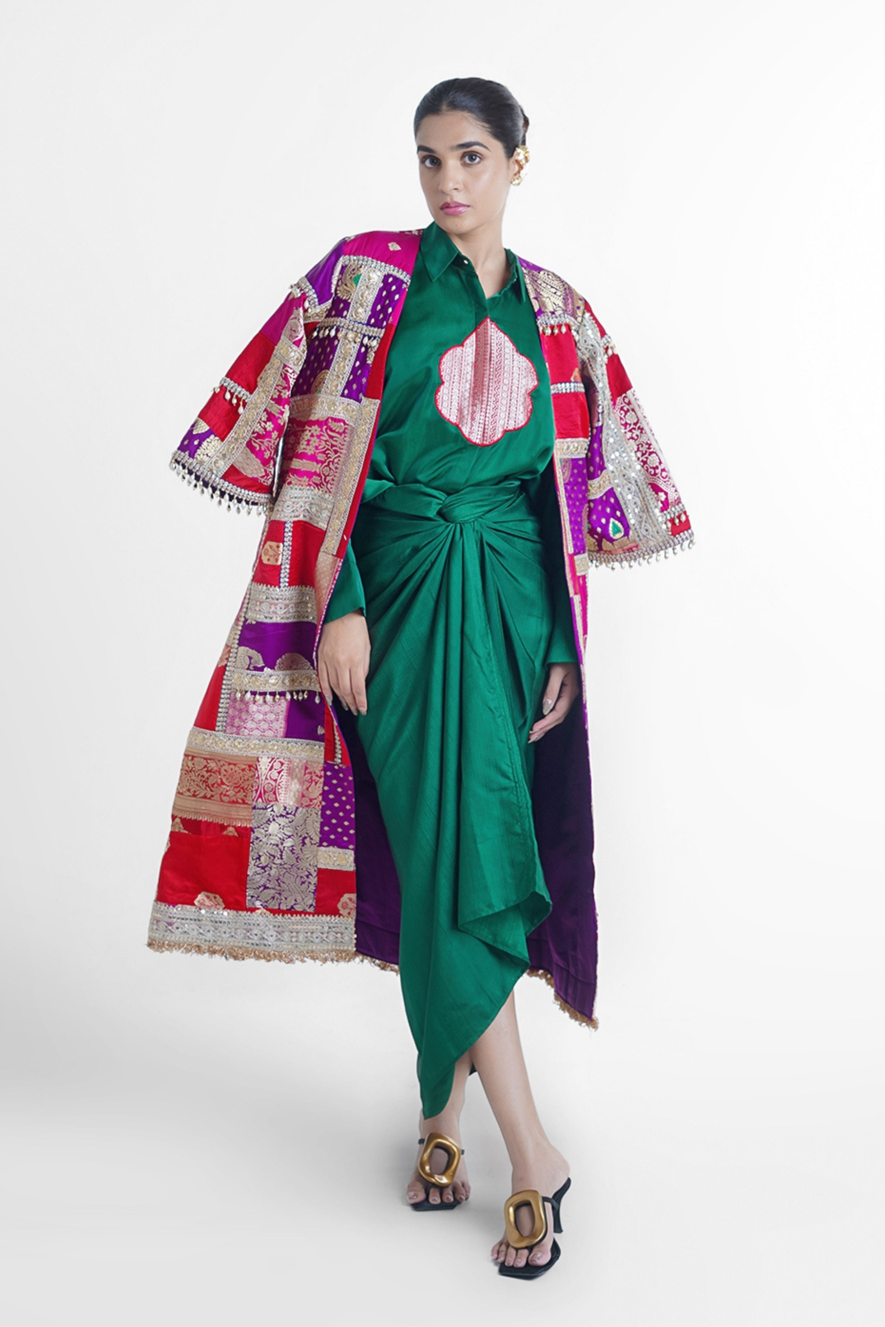 Roma Upcycled Silk Long Jacket