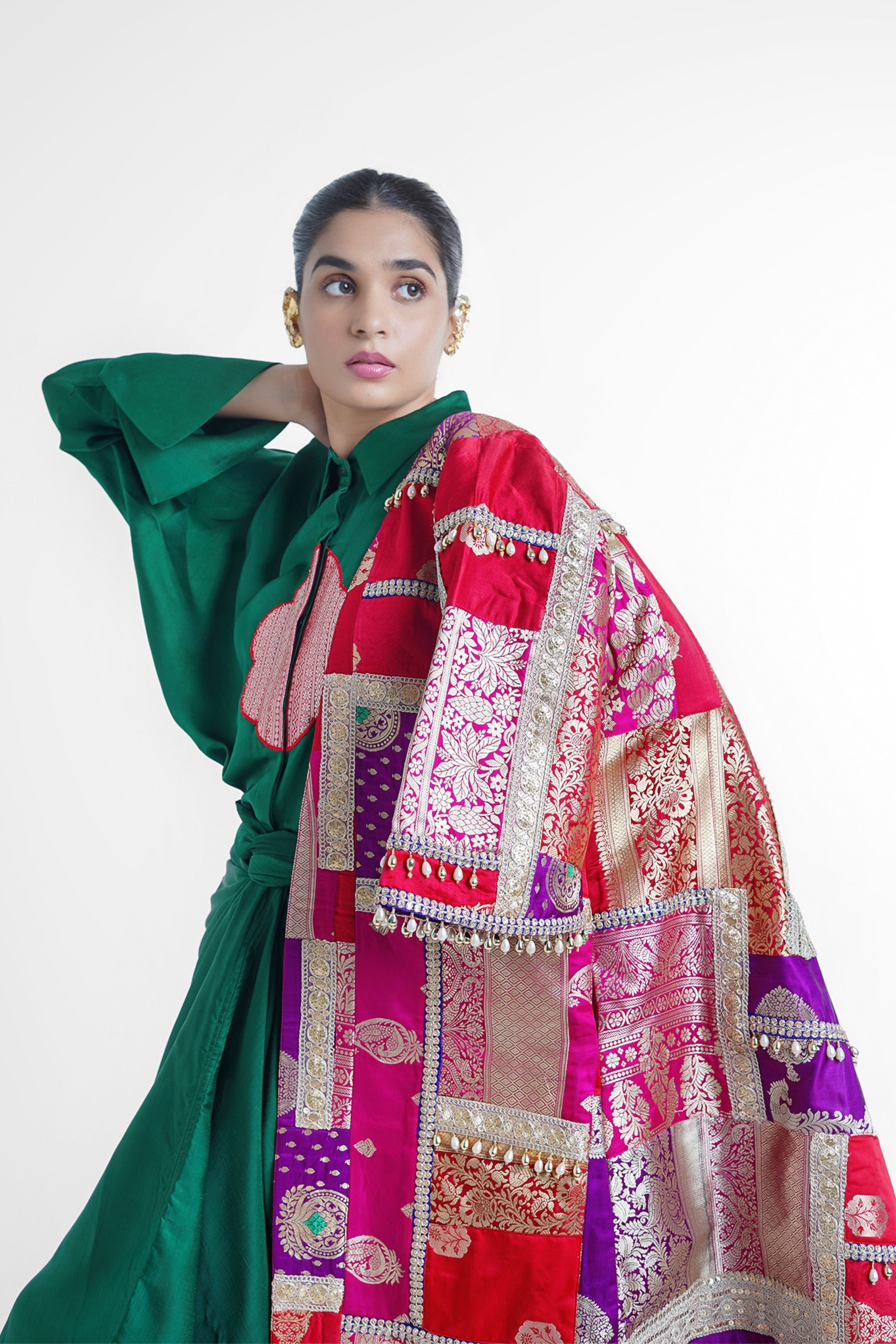 Roma Upcycled Silk Long Jacket