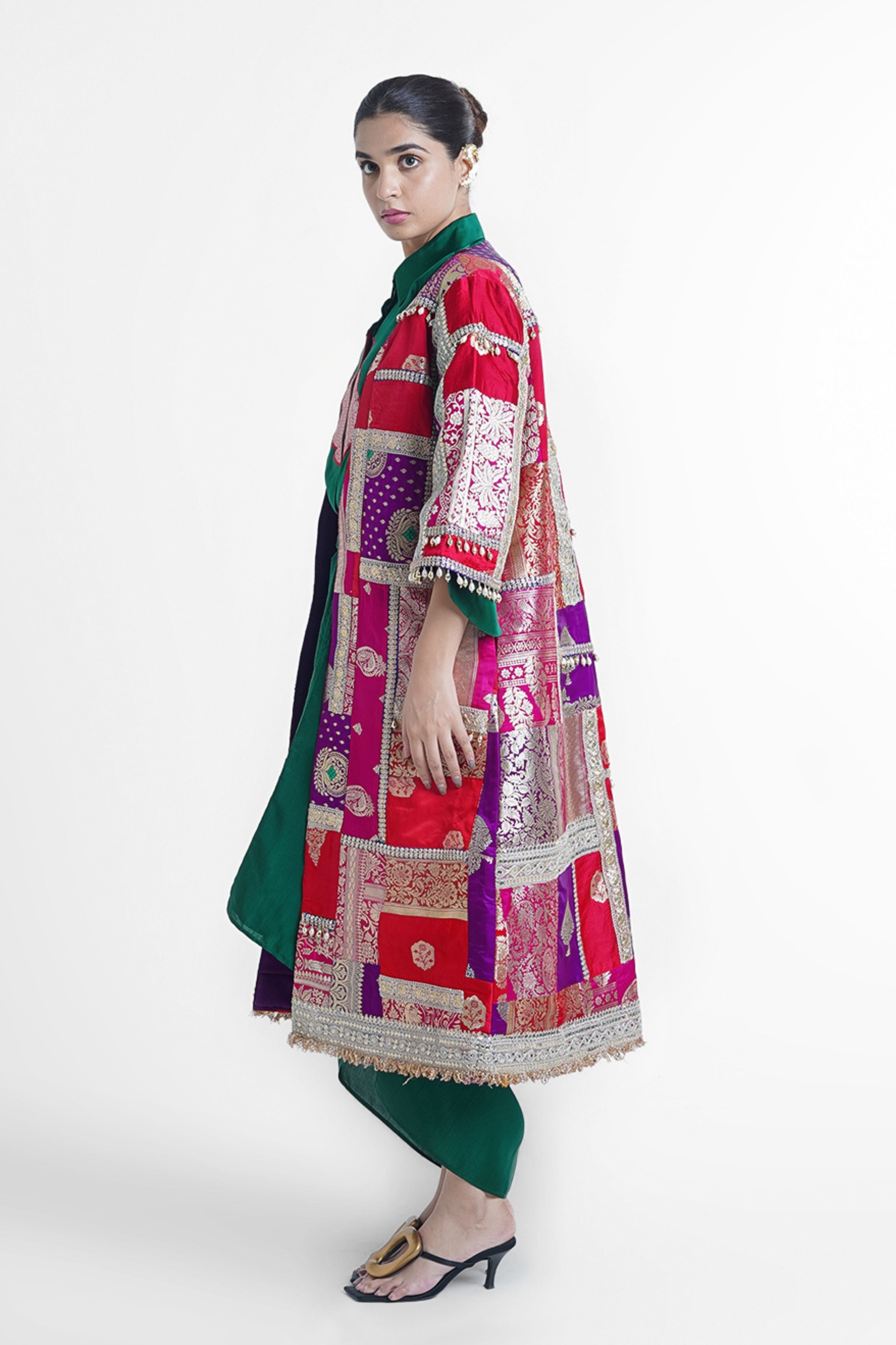 Roma Upcycled Silk Long Jacket