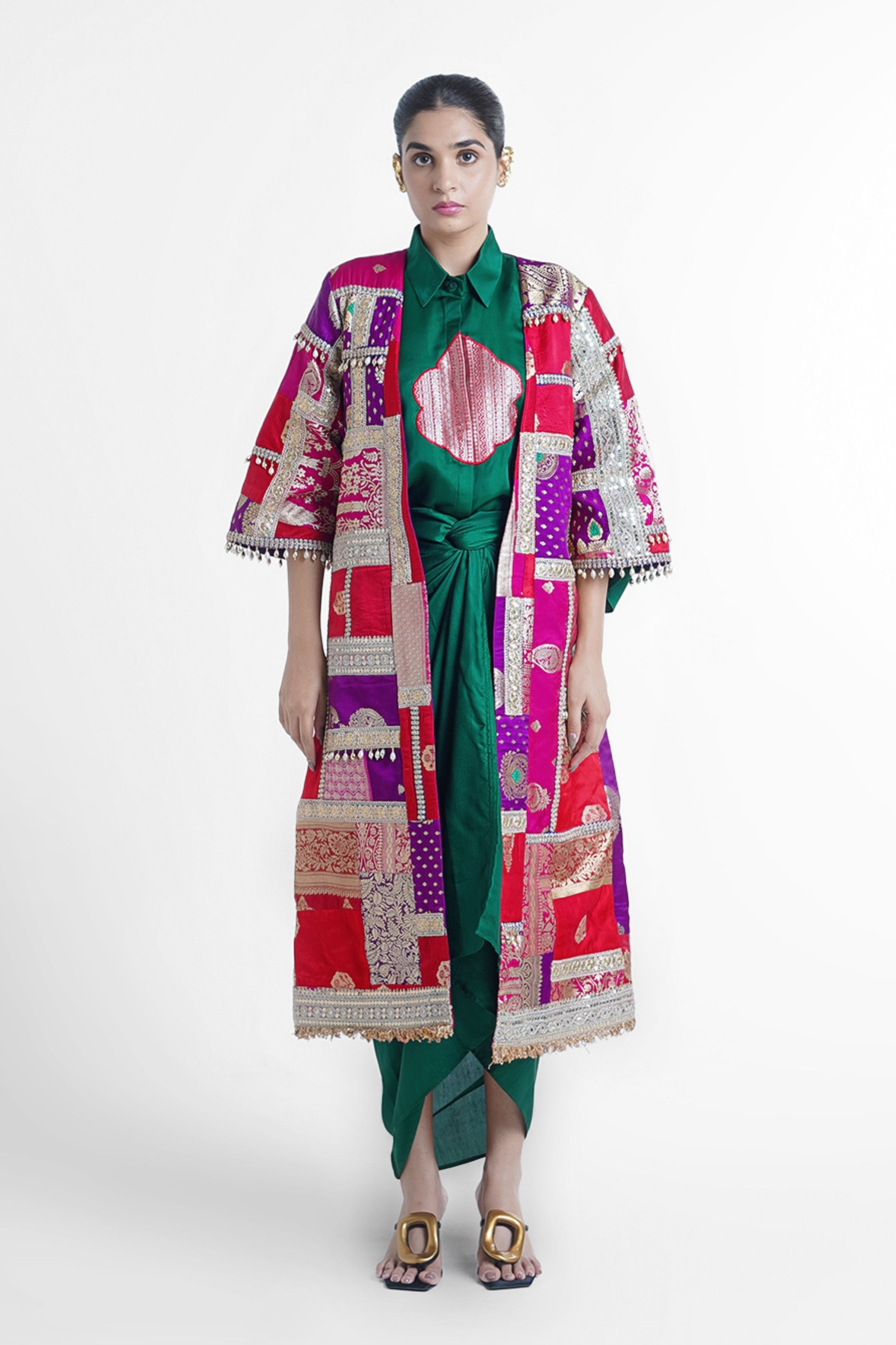 Roma Upcycled Silk Long Jacket