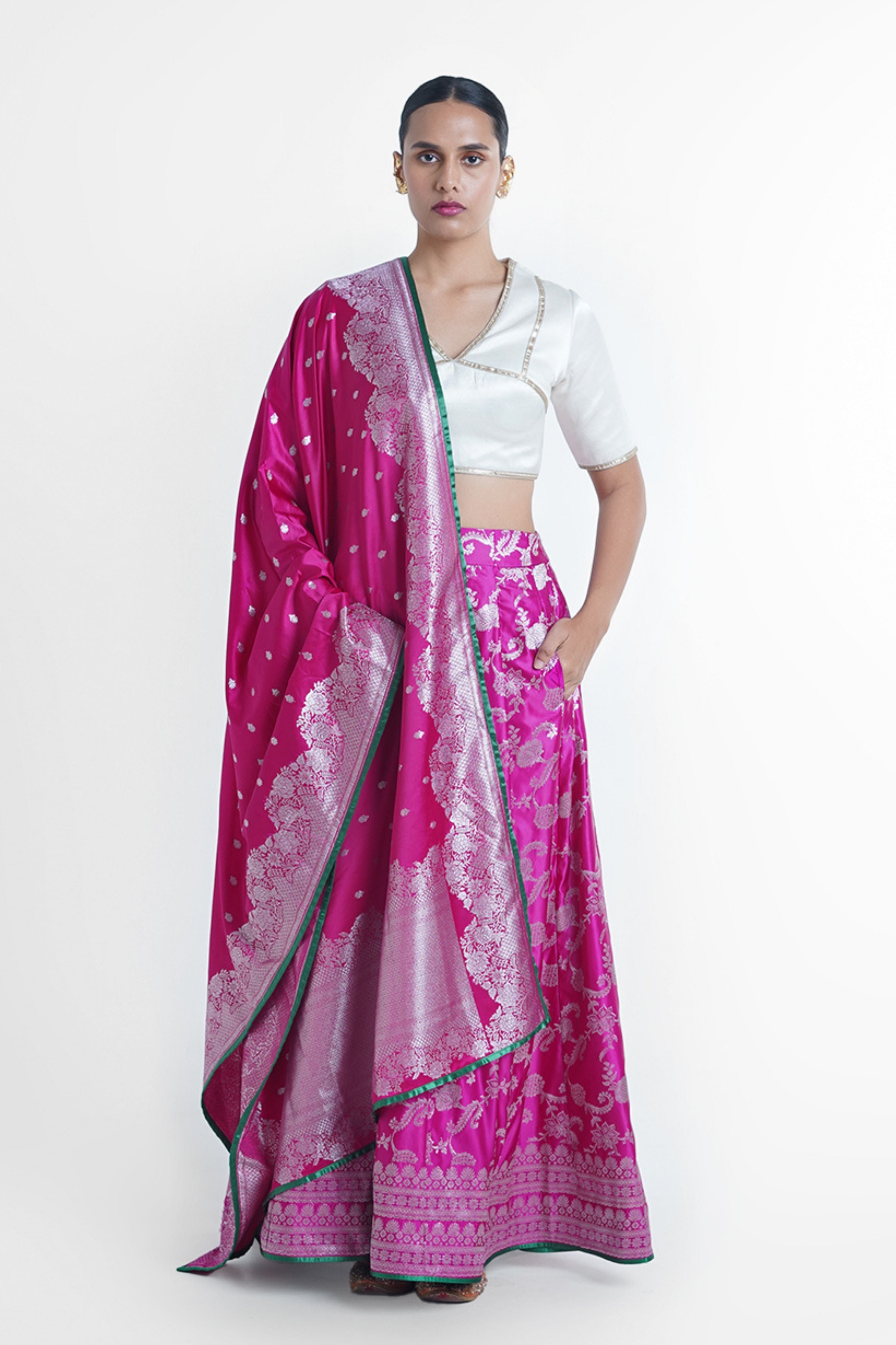 Menka Banarasi Silk Lehenga