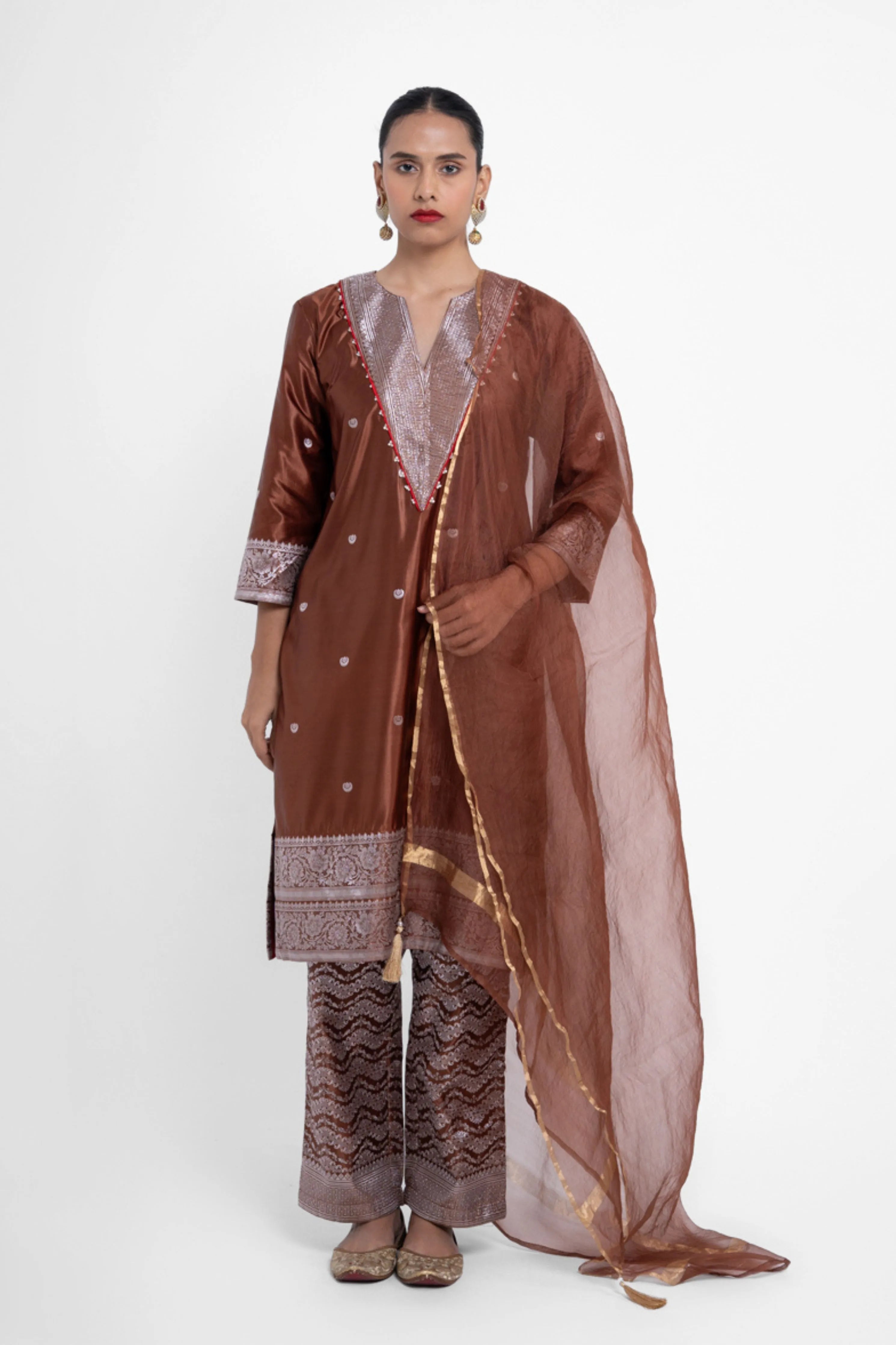 Kiran Kurta Set In Brown