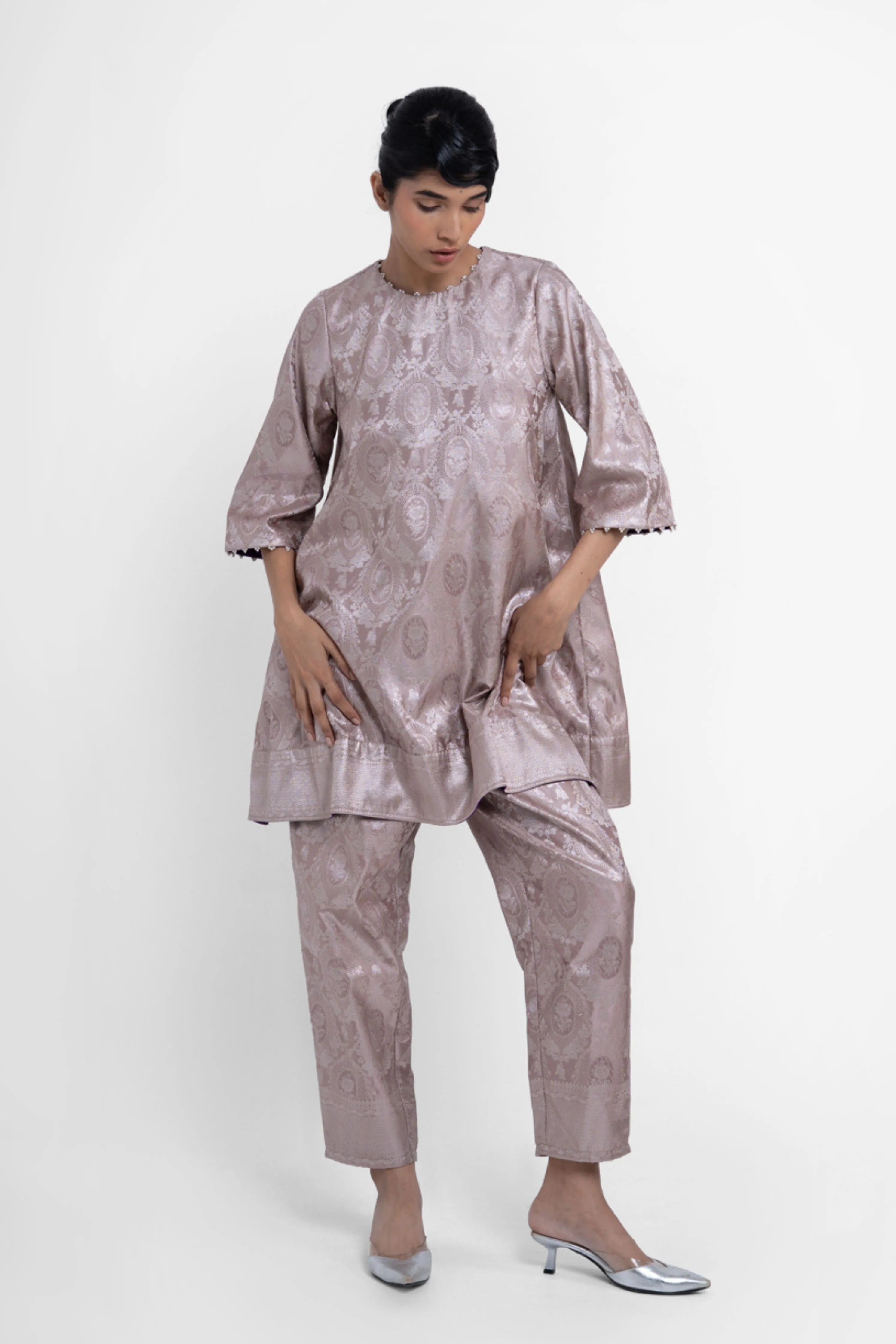 Jaya Kurta Set In Grey