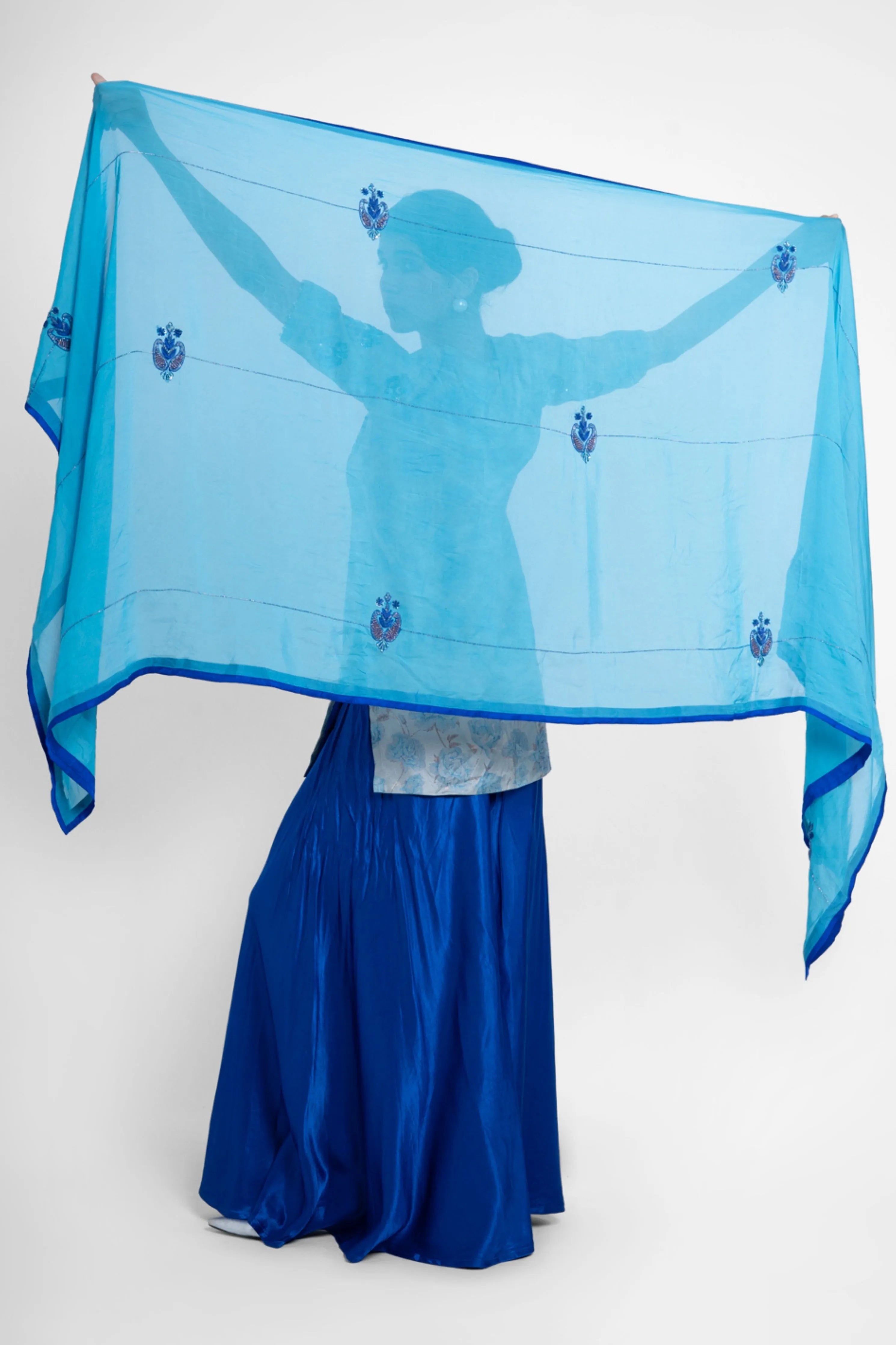 Neelam Organza Odhani