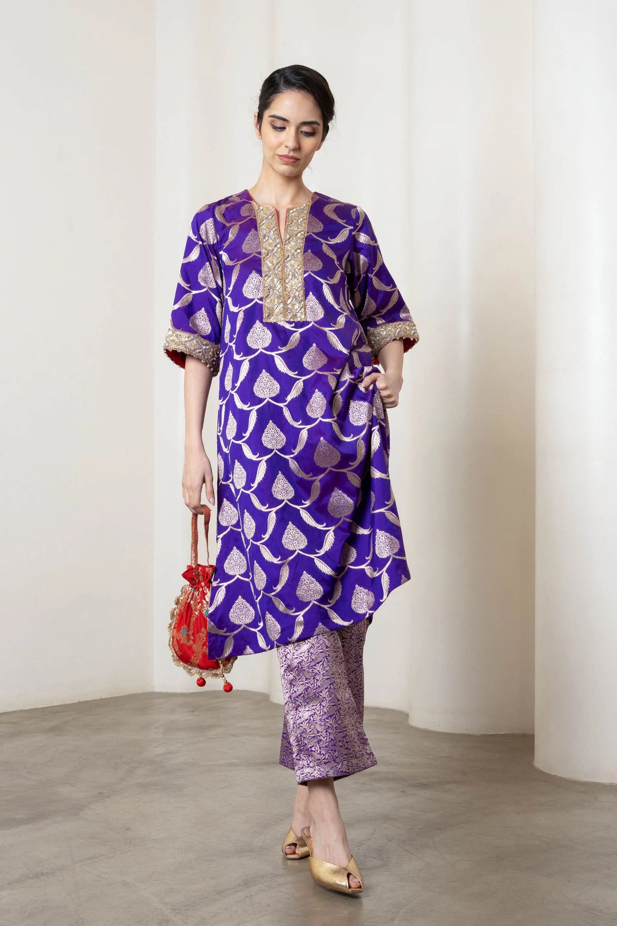 Kris Kurta Set Purple
