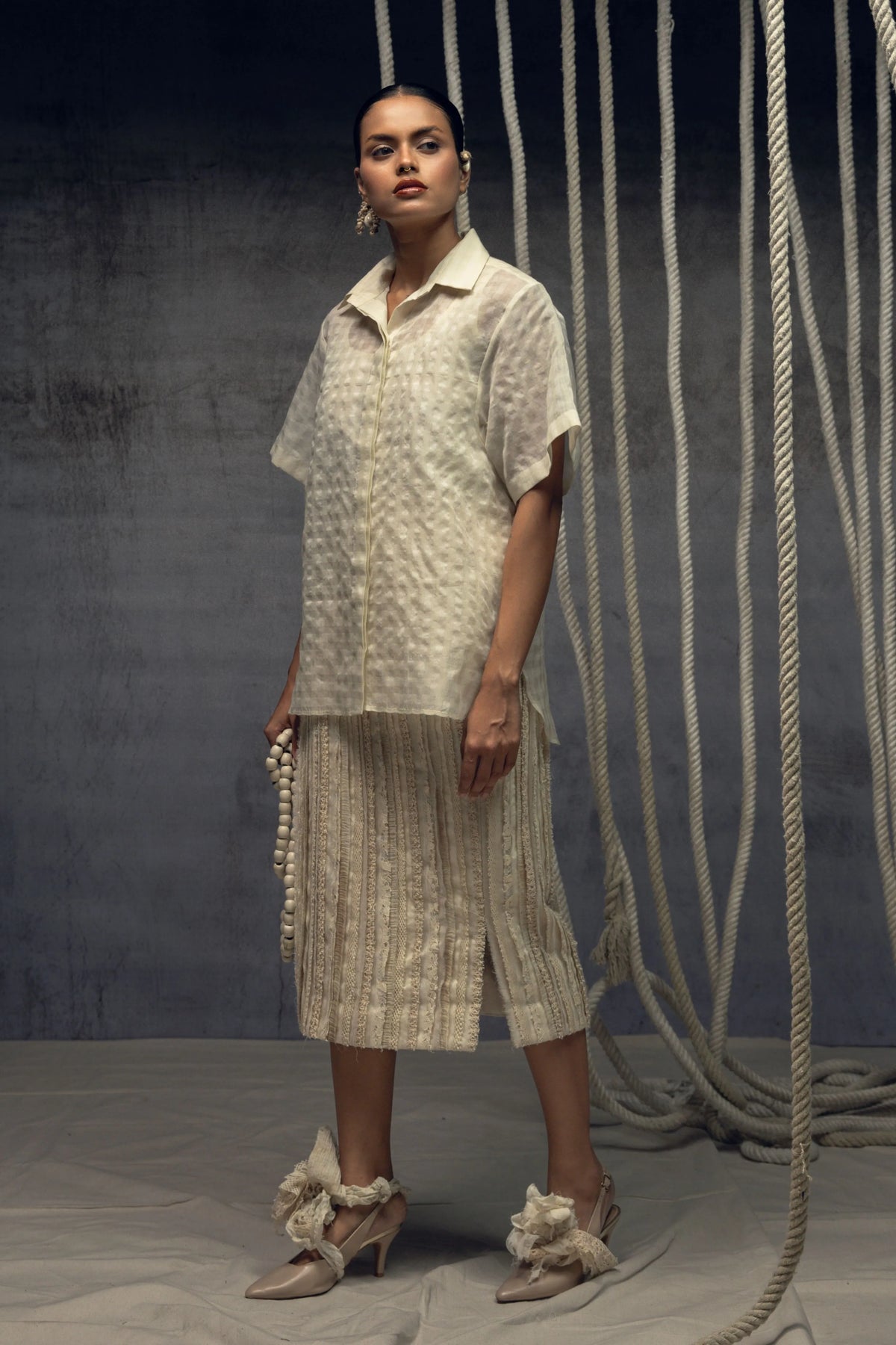 Ivorykhadi Silk Checkered Shirt