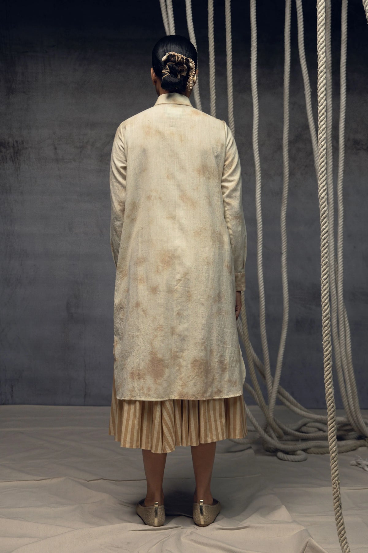Ivory Ombré Linen Shirt