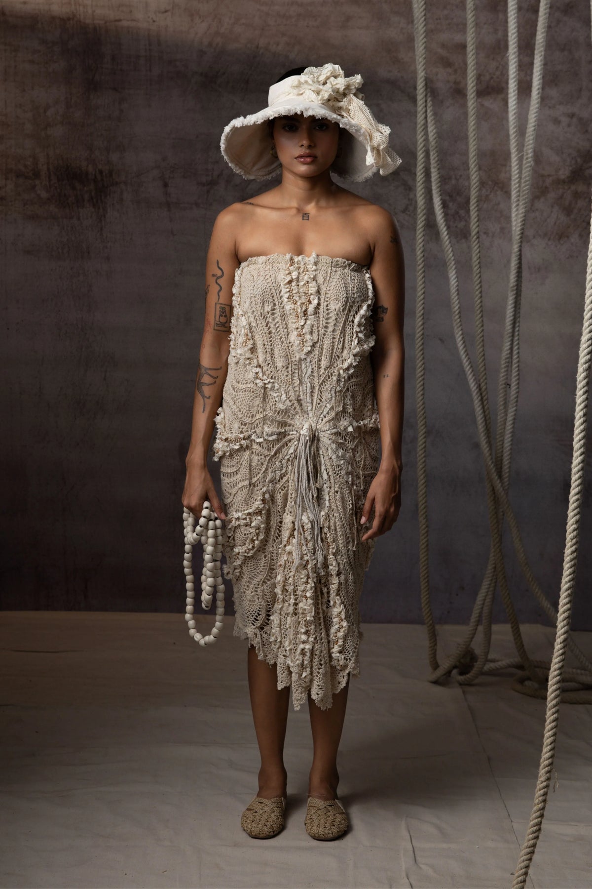 Ivory Crochet Tube Dress