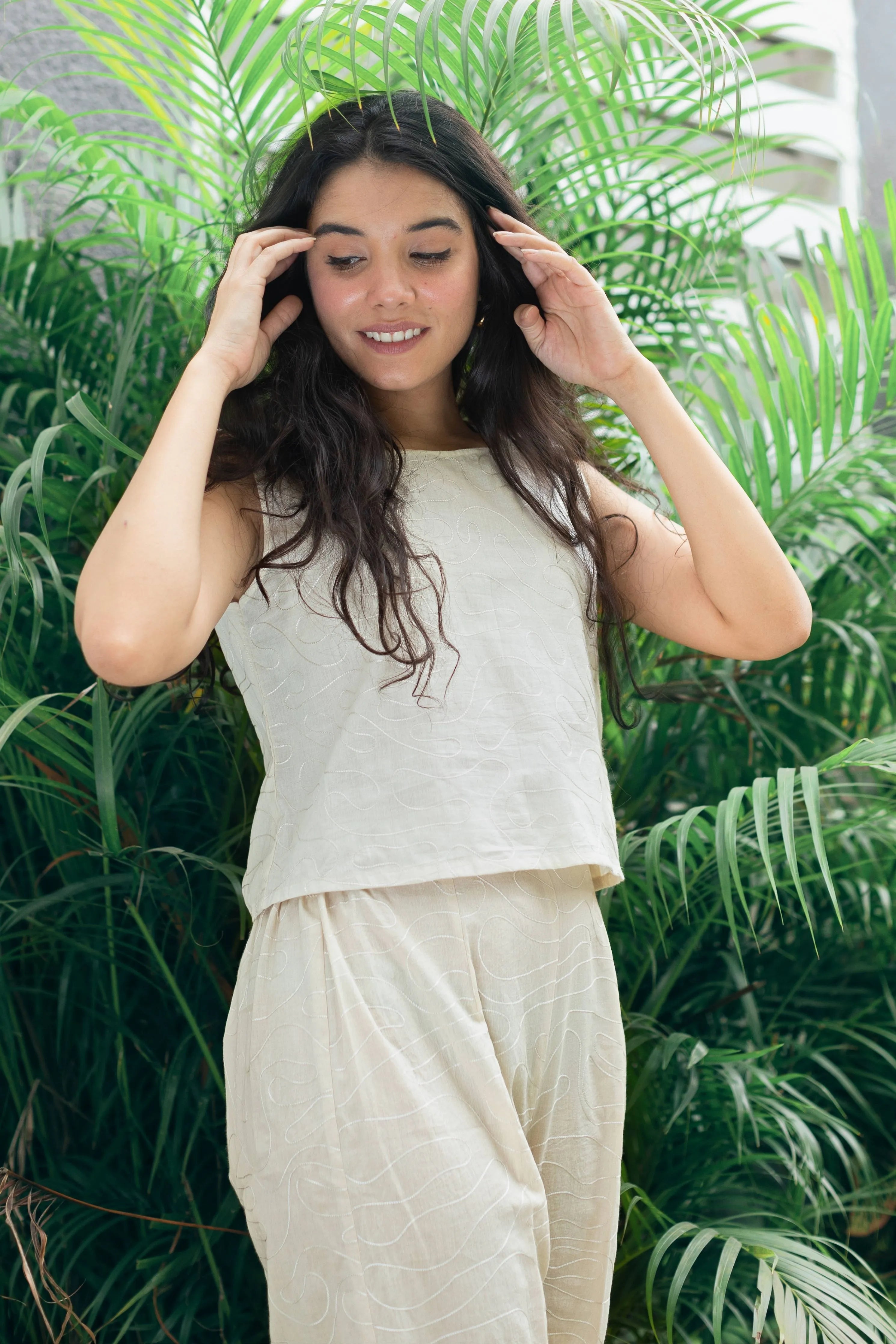 Contemporary Embroidered Organic Cotton Co-ord Set