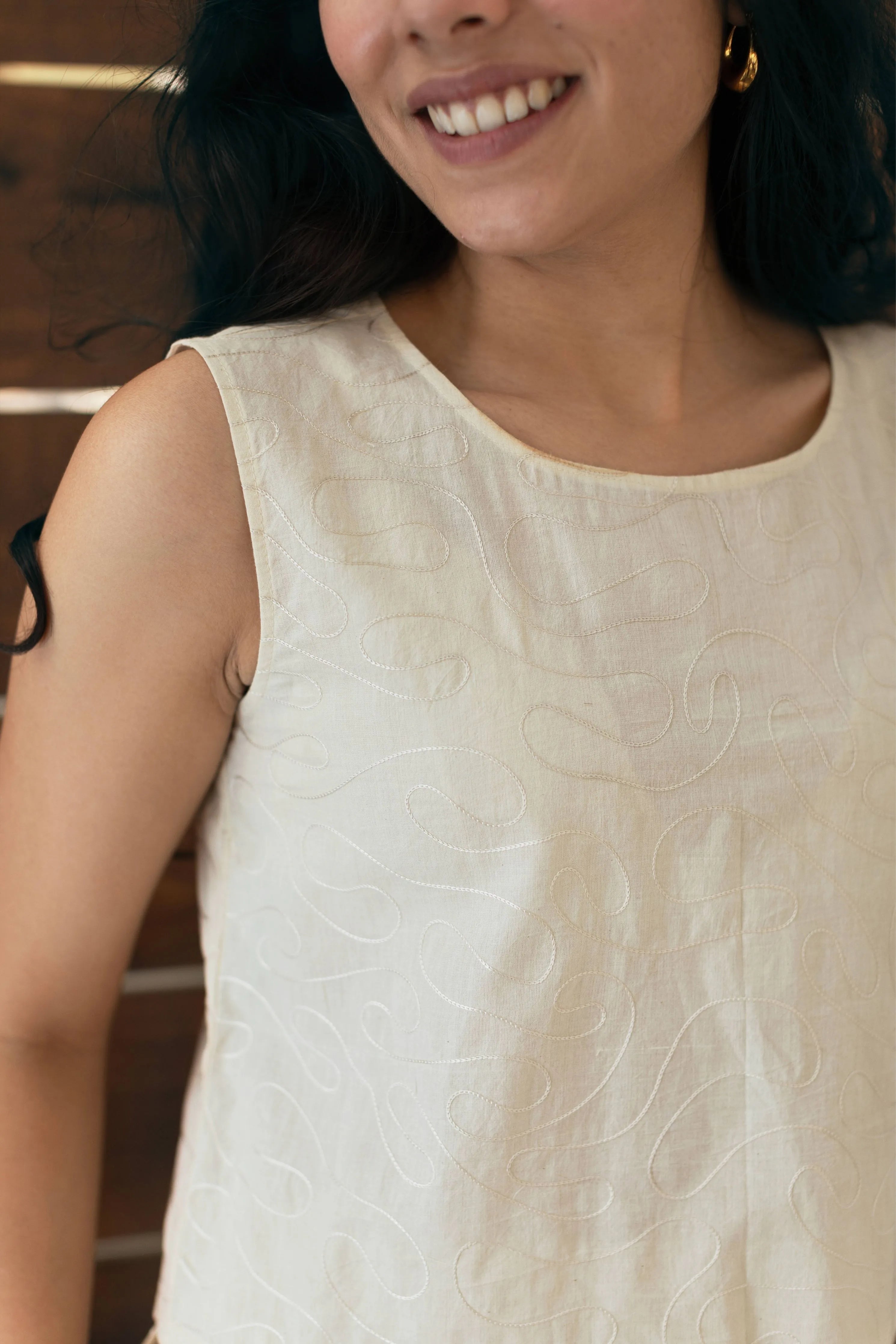 Contemporary Embroidered Organic Cotton Co-ord Set