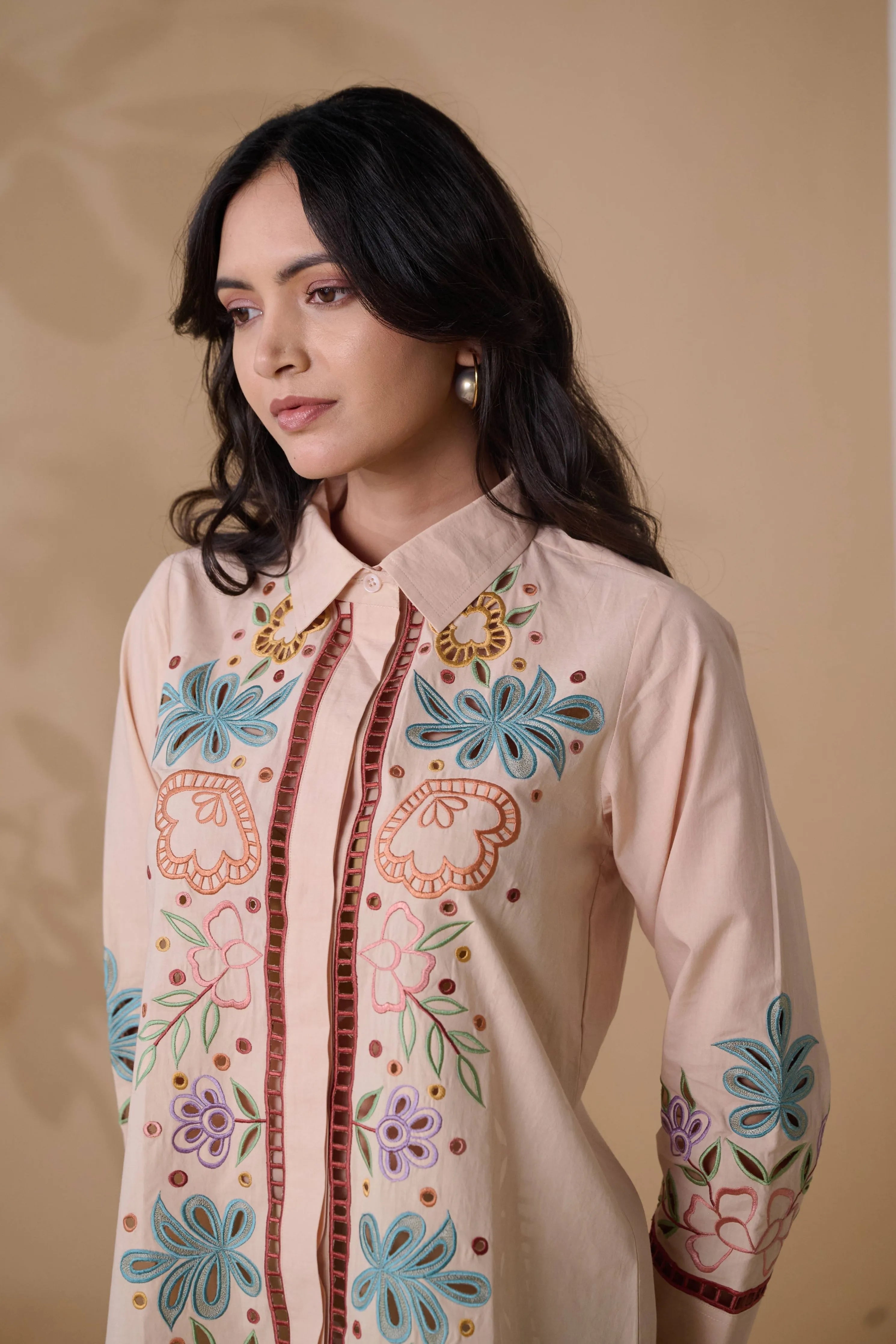 Sunset Bloom Shirt Dress