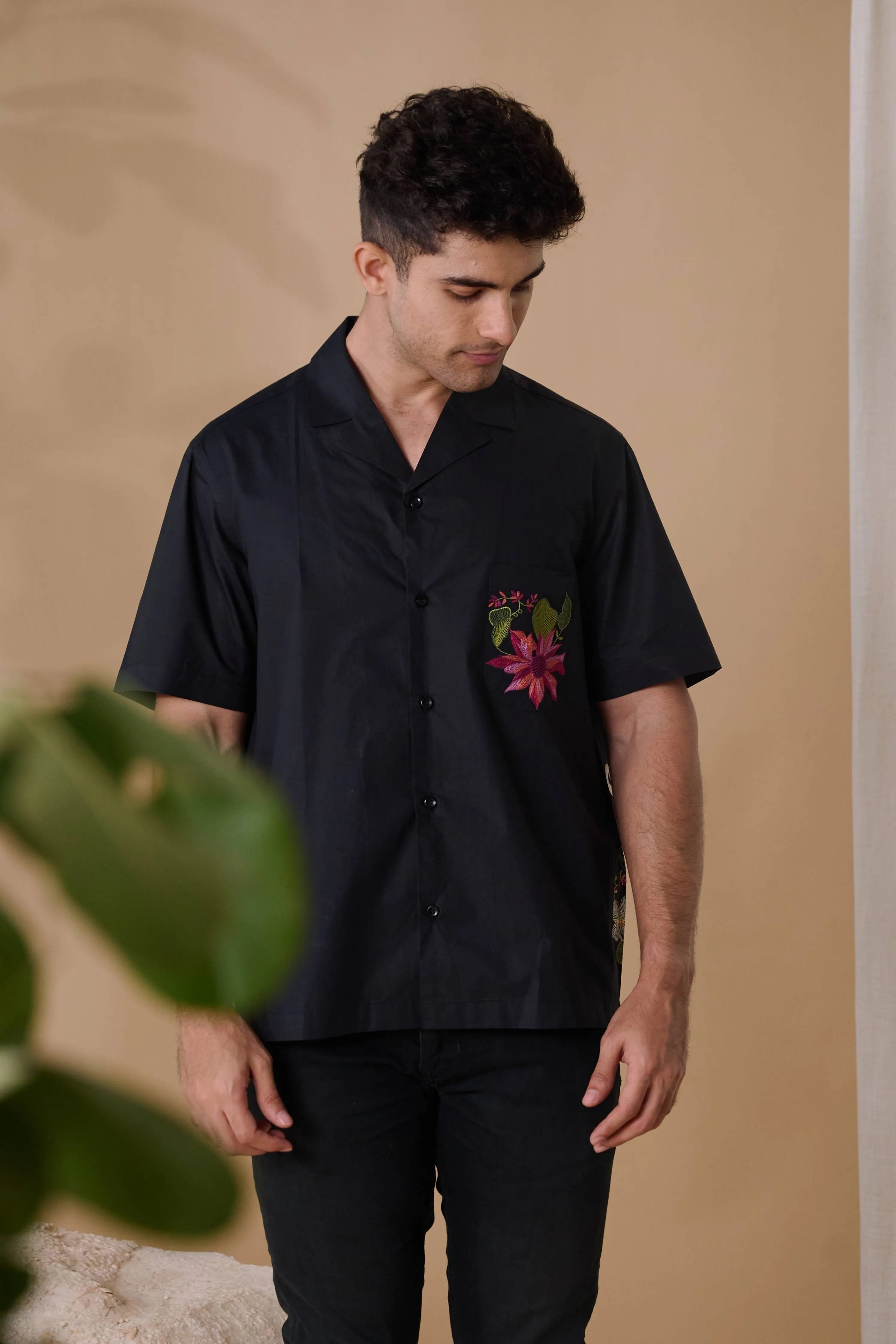 Black Oasis Flamingo Shirt