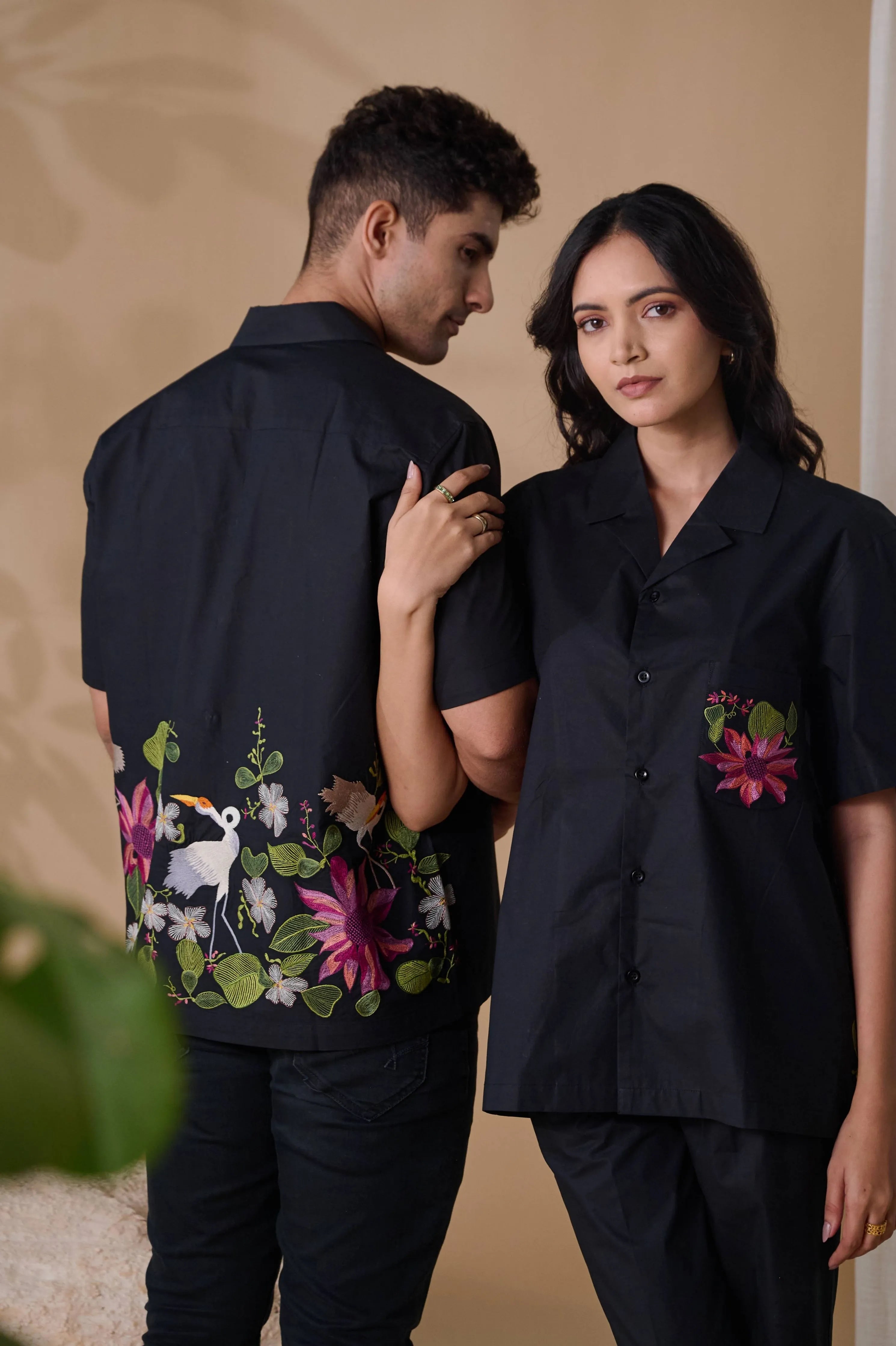 Black Oasis Flamingo Shirt