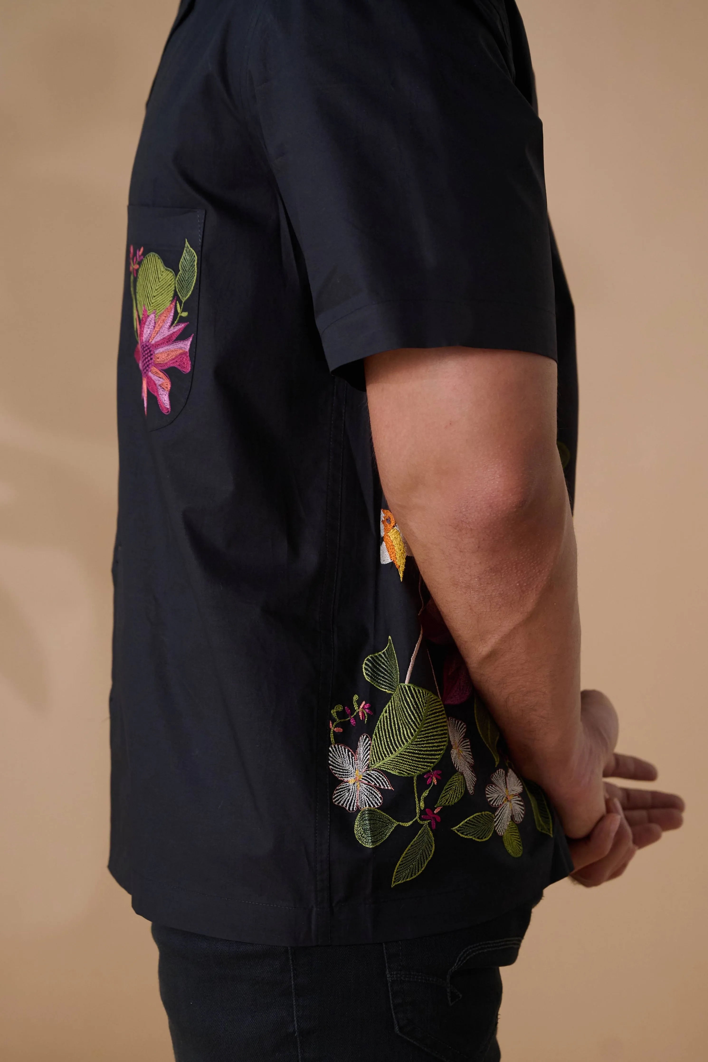 Black Oasis Flamingo Shirt