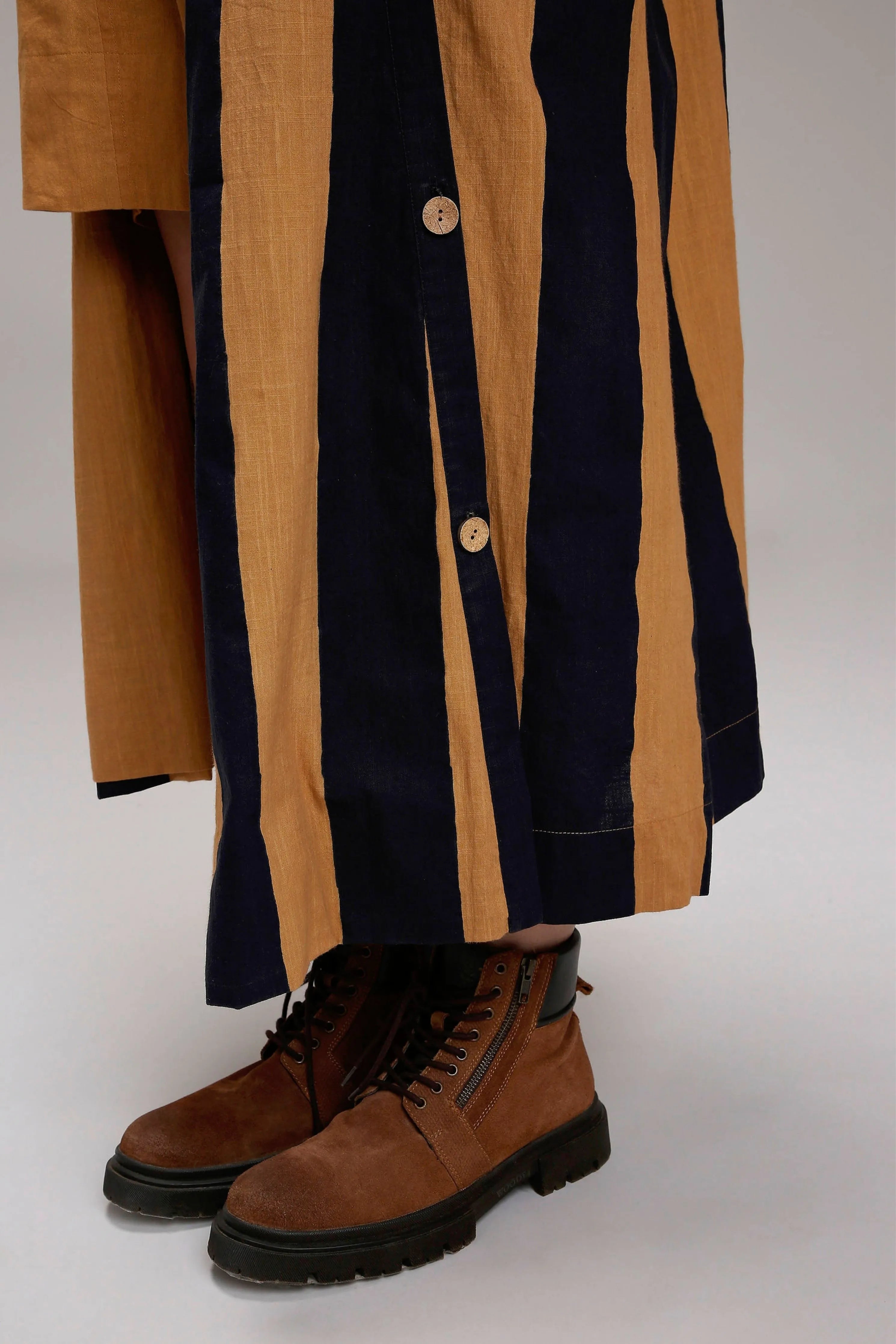 Tan-Brown Jacket & A-Line Shift Dress Set