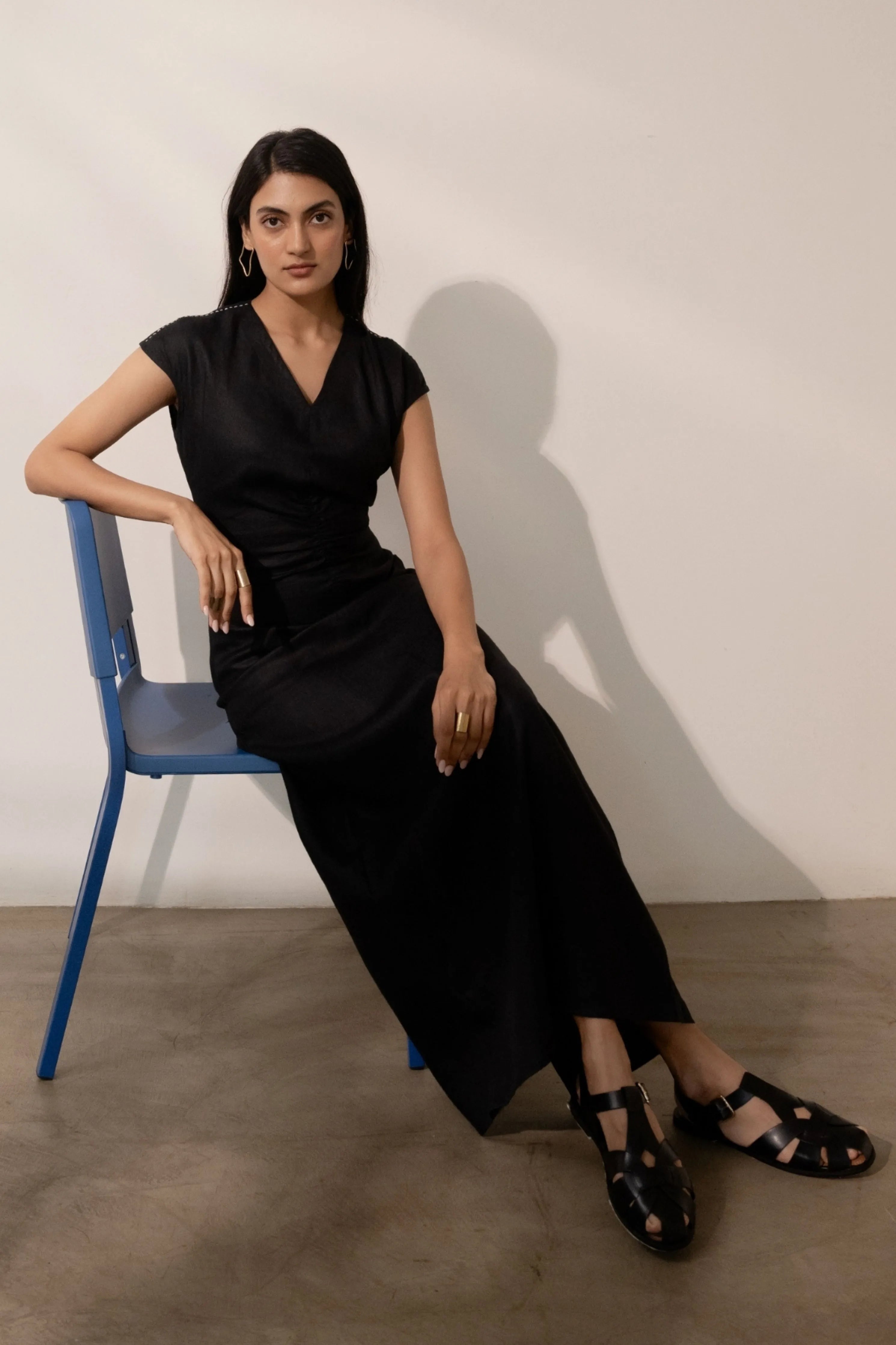 Ebony Black Cinched Dress