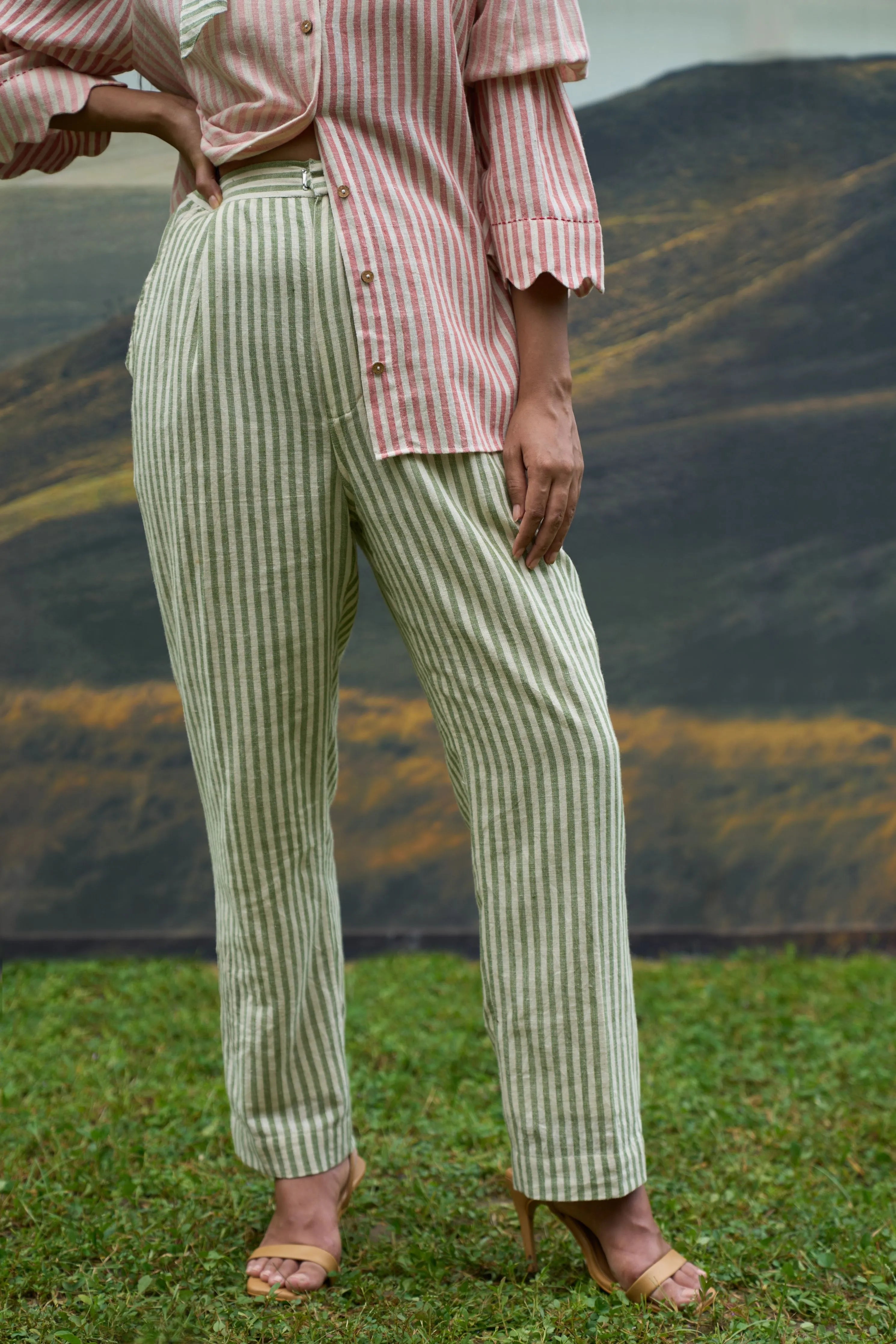 Moss Striped Trousers