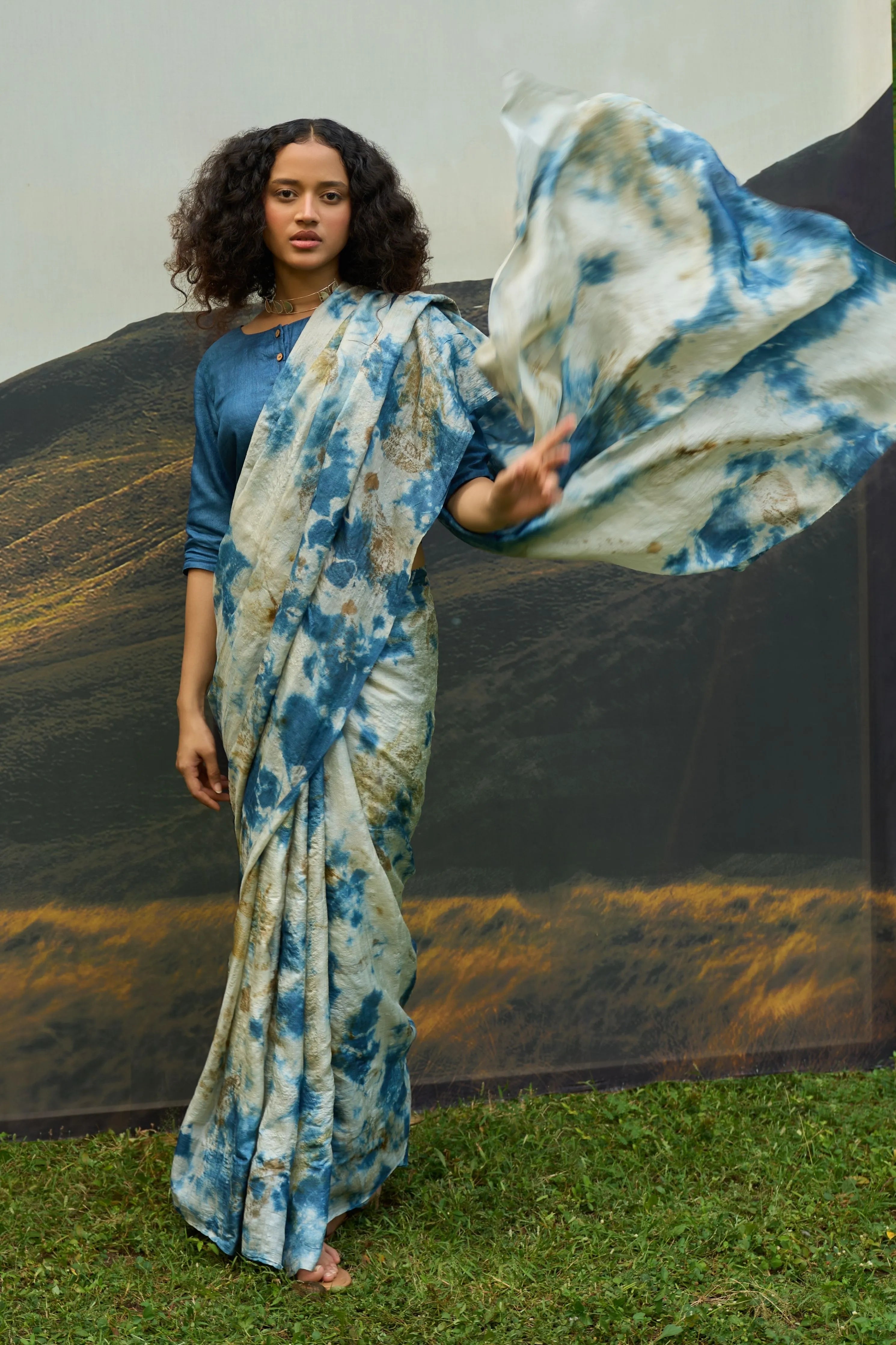 Blue Saree