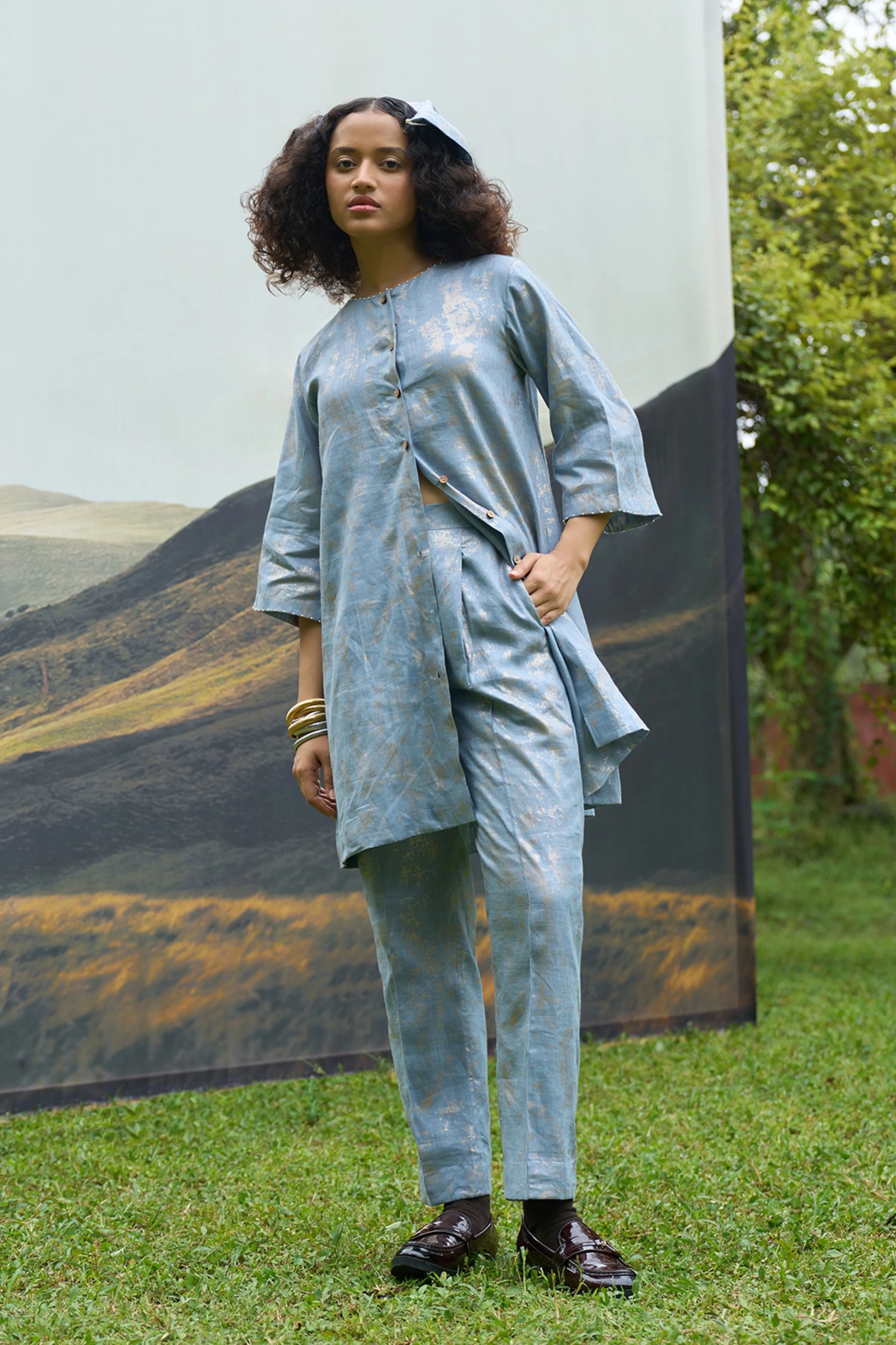 Azure Round Shirt