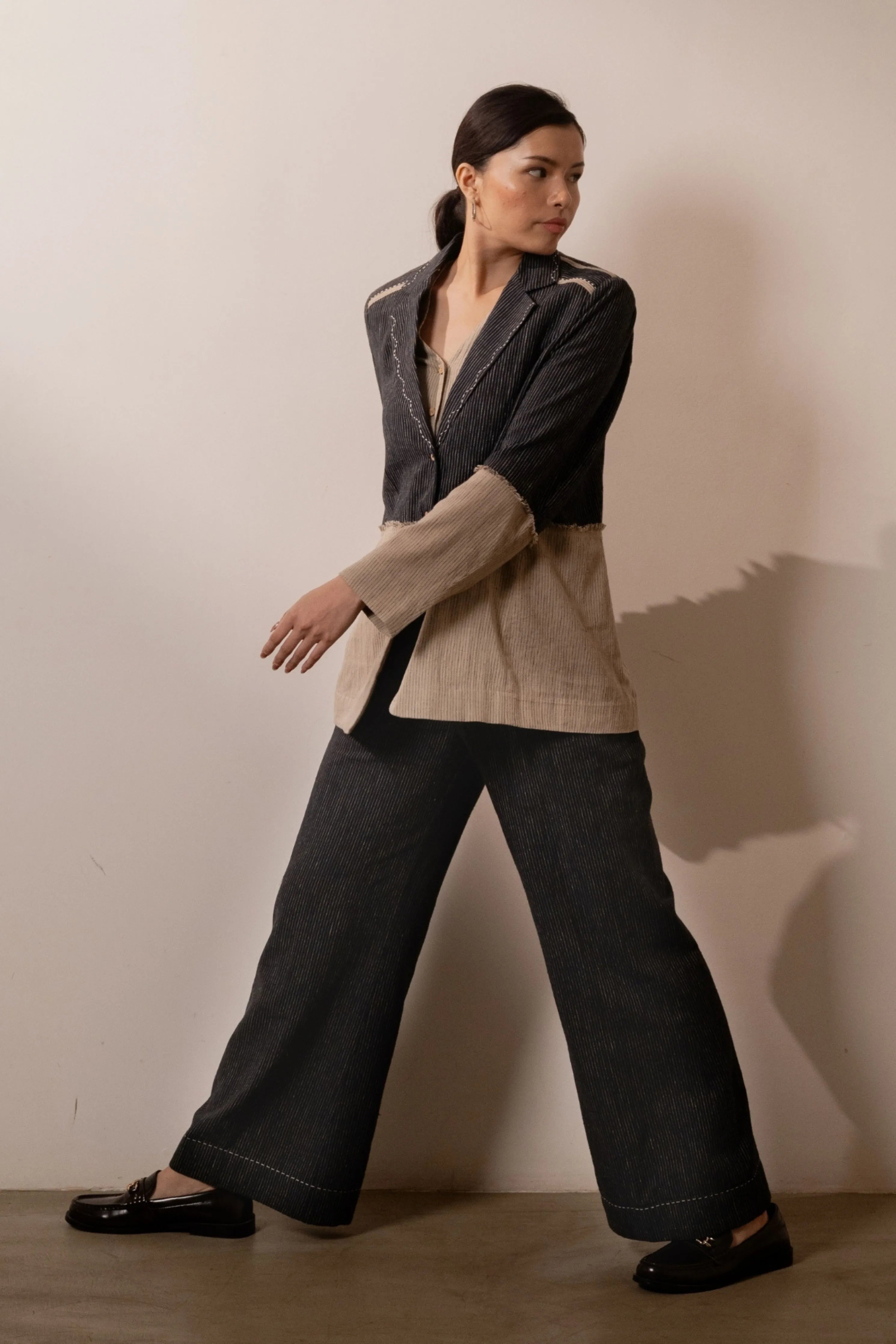 Celeste Black Stripes Blazer