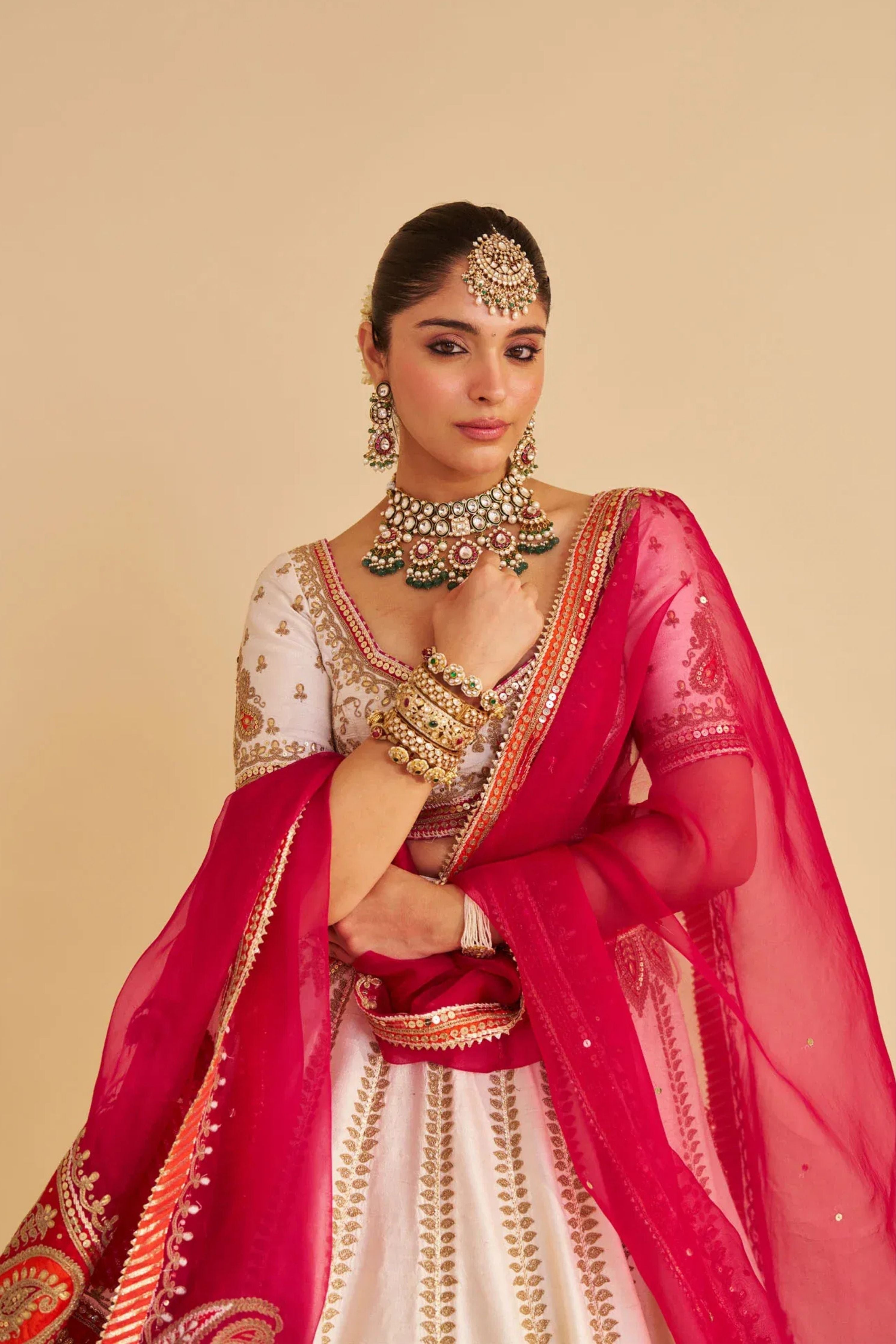 Amara  Daisy Ivory Lehenga   Set
