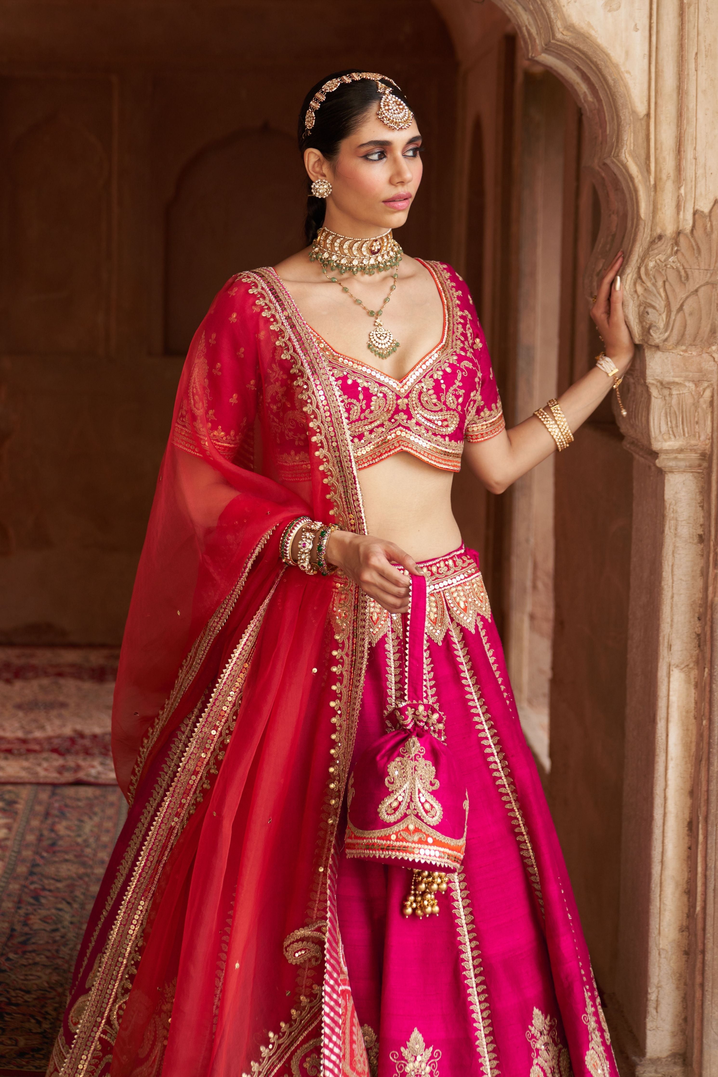 Amara  Hotpink Lehenga  Set