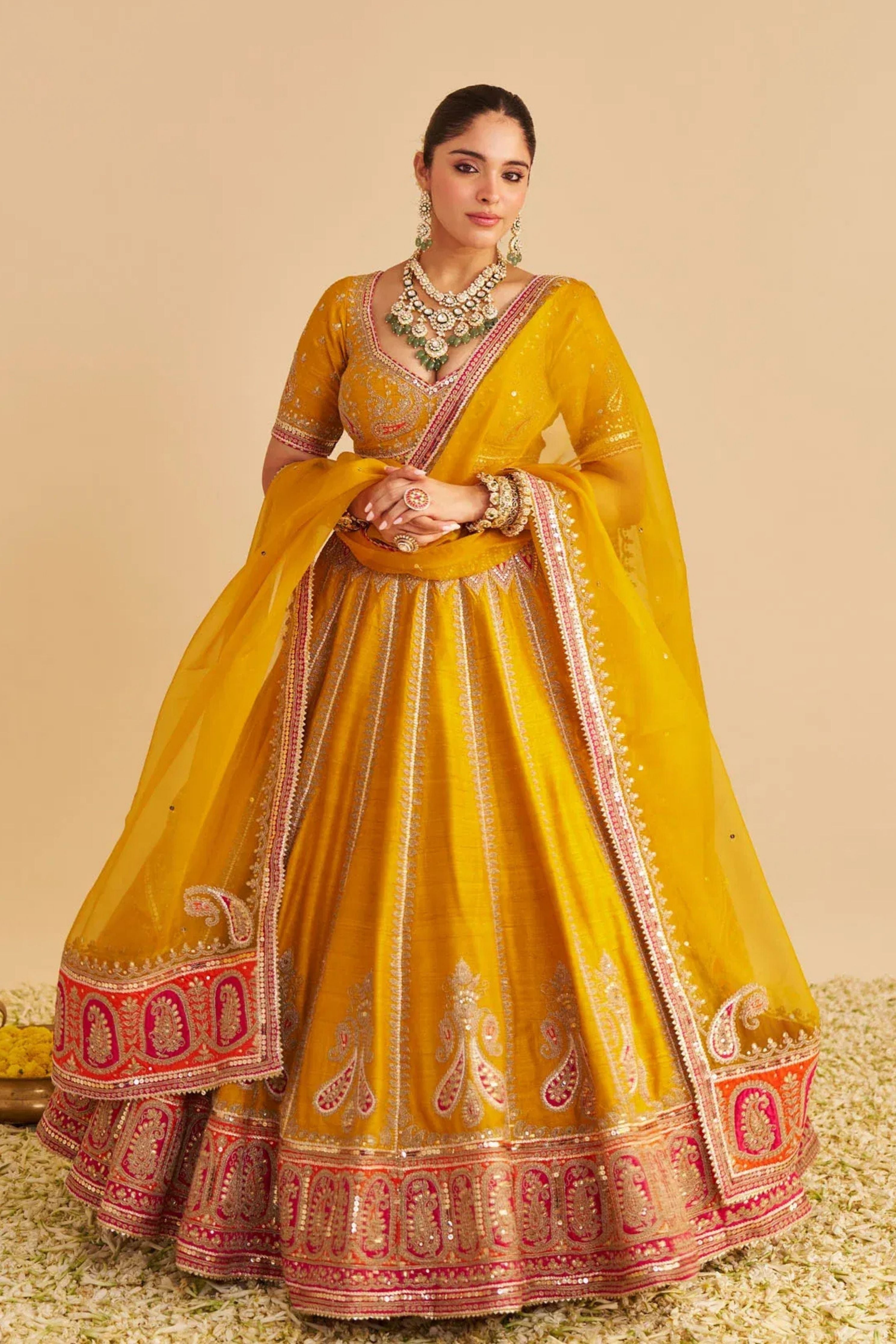 Amara  Mustard Lehenga  Set