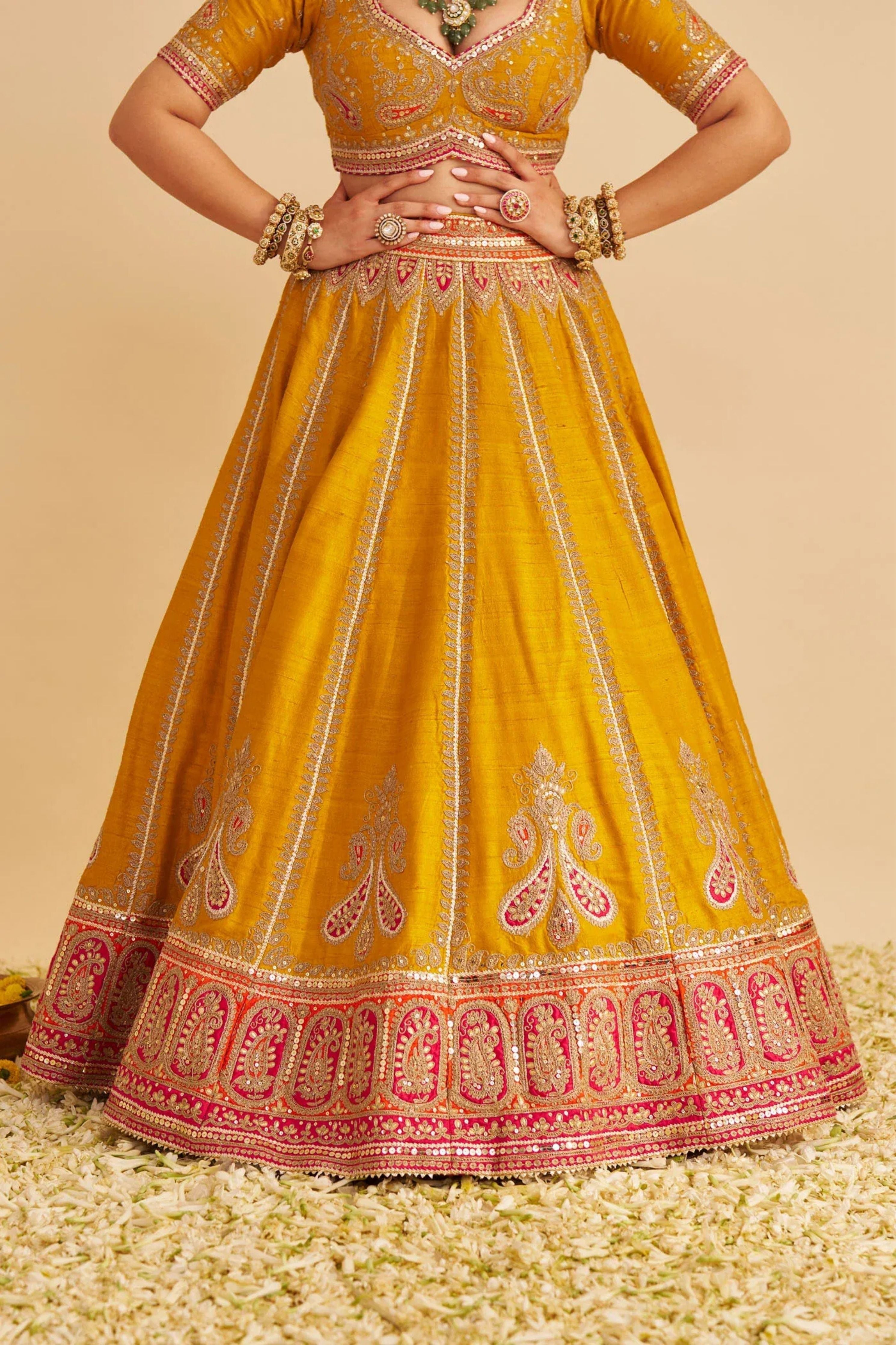 Amara  Mustard Lehenga  Set