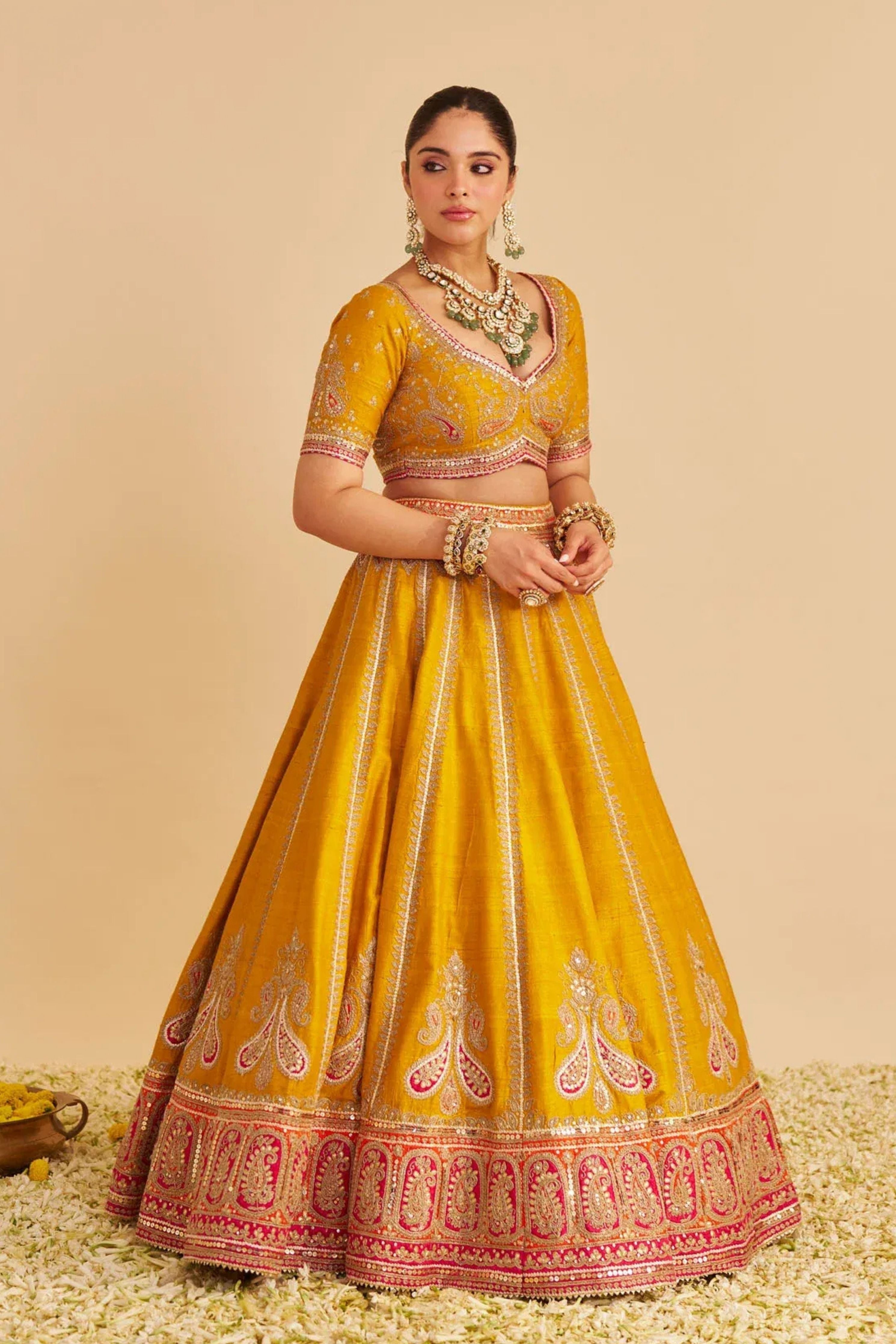 Amara  Mustard Lehenga  Set