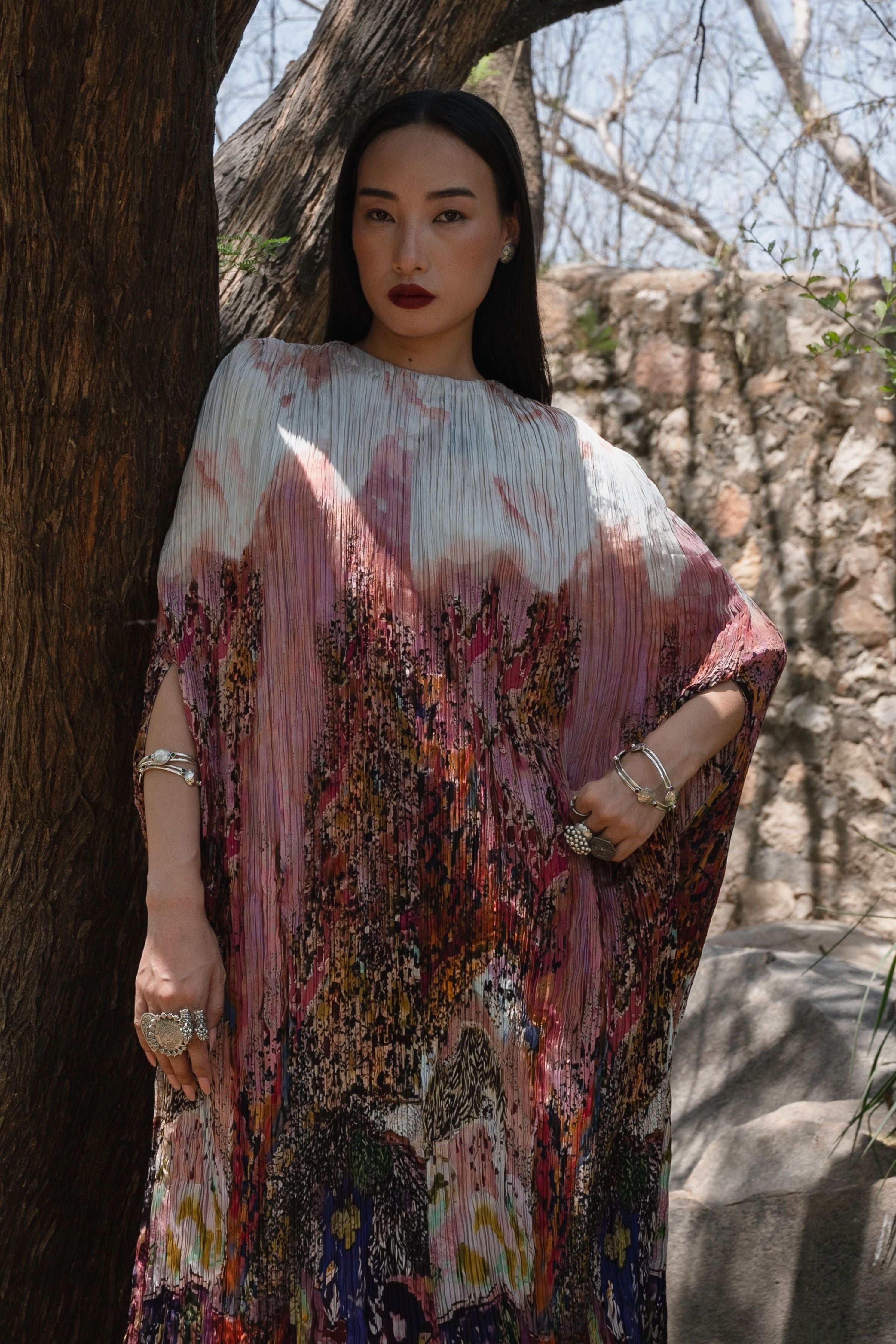 Bloom Rose Pink Kaftan Dress