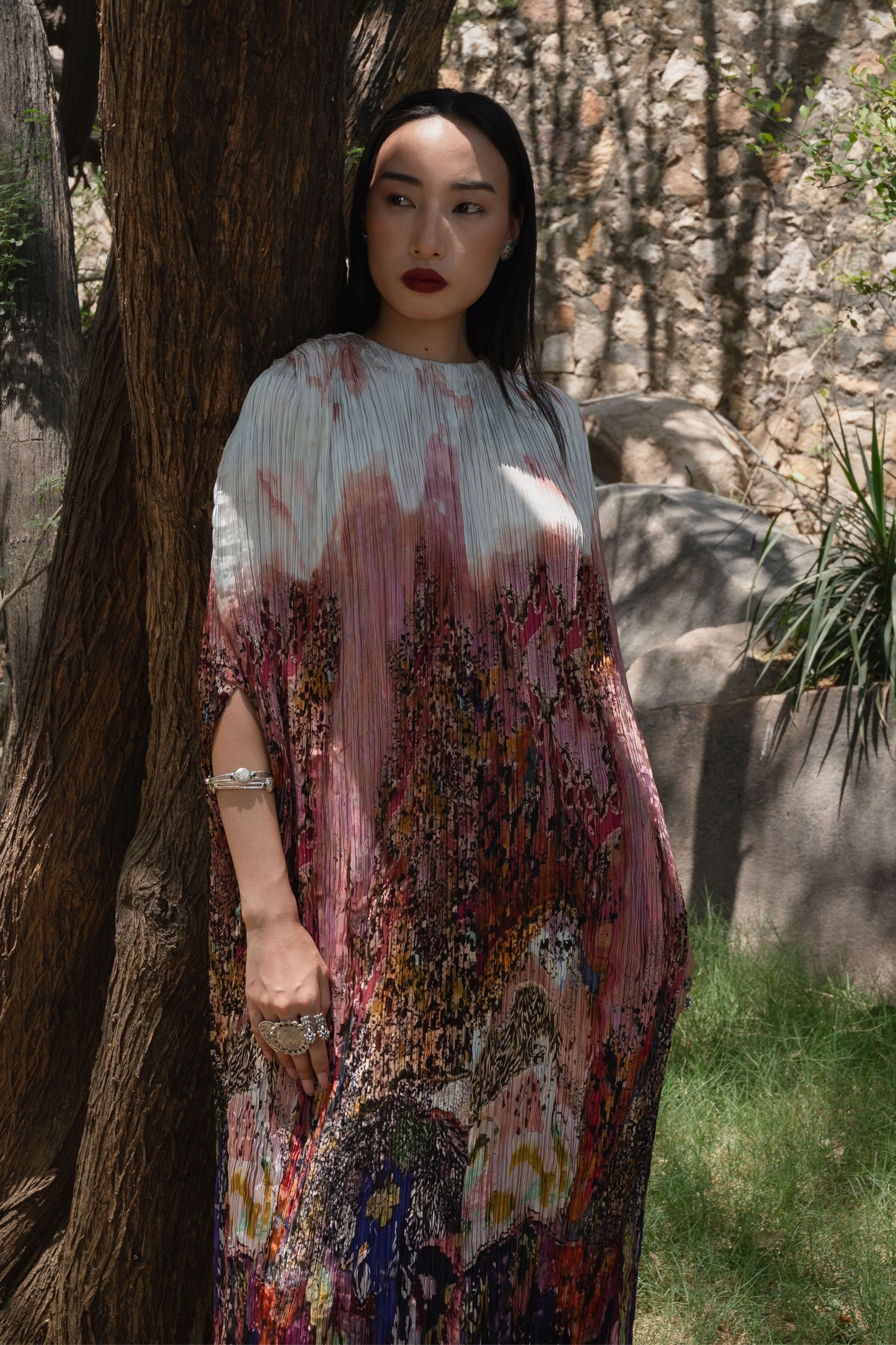 Bloom Rose Pink Kaftan Dress